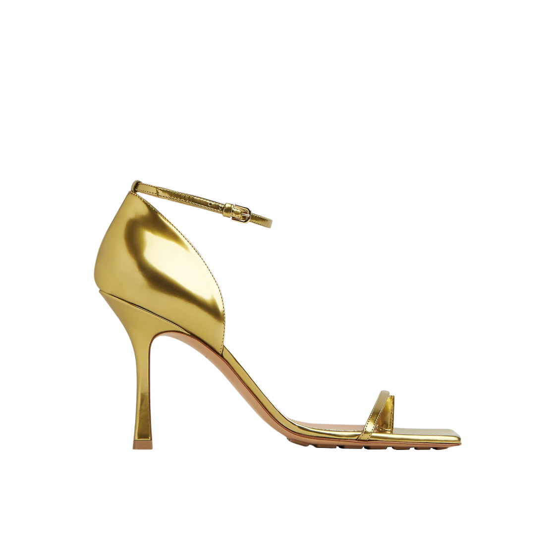 (W) 보테가 베네타 스트레치 스트랩 샌들 골드((W) Bottega Veneta Stretch Strap Sandal Gold) - 1