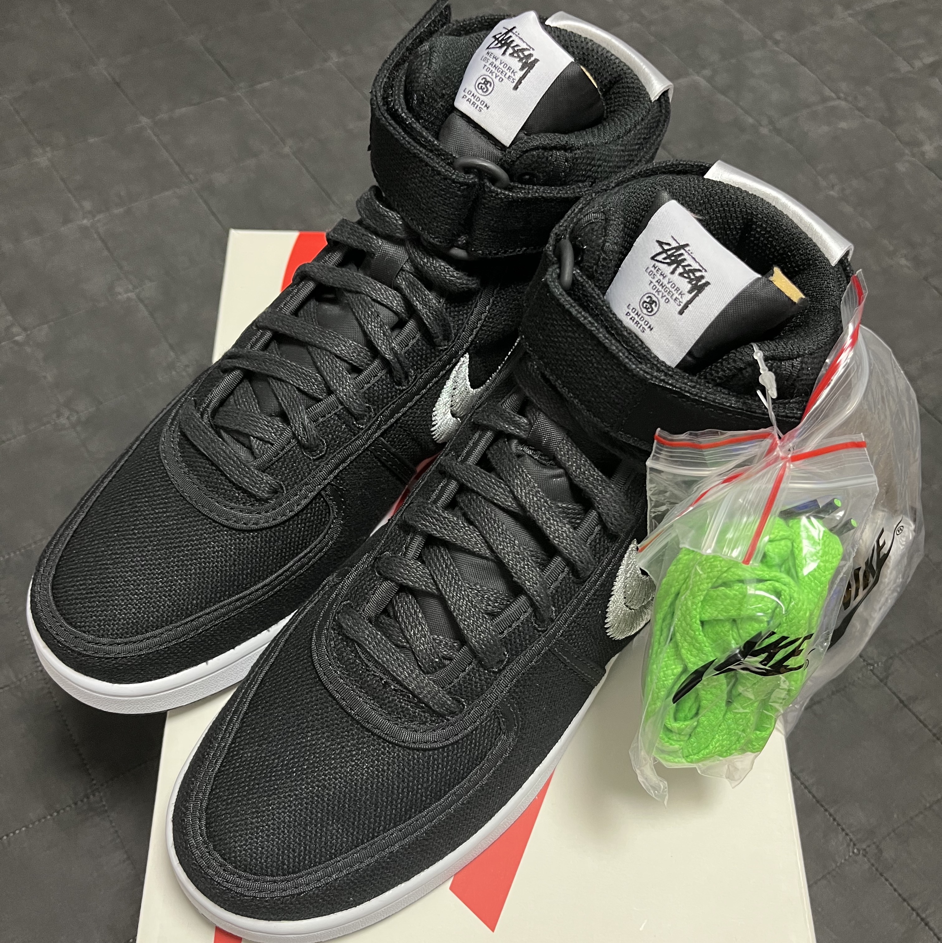 Nike x Stussy Vandal High Black 착용 스타일 - 2