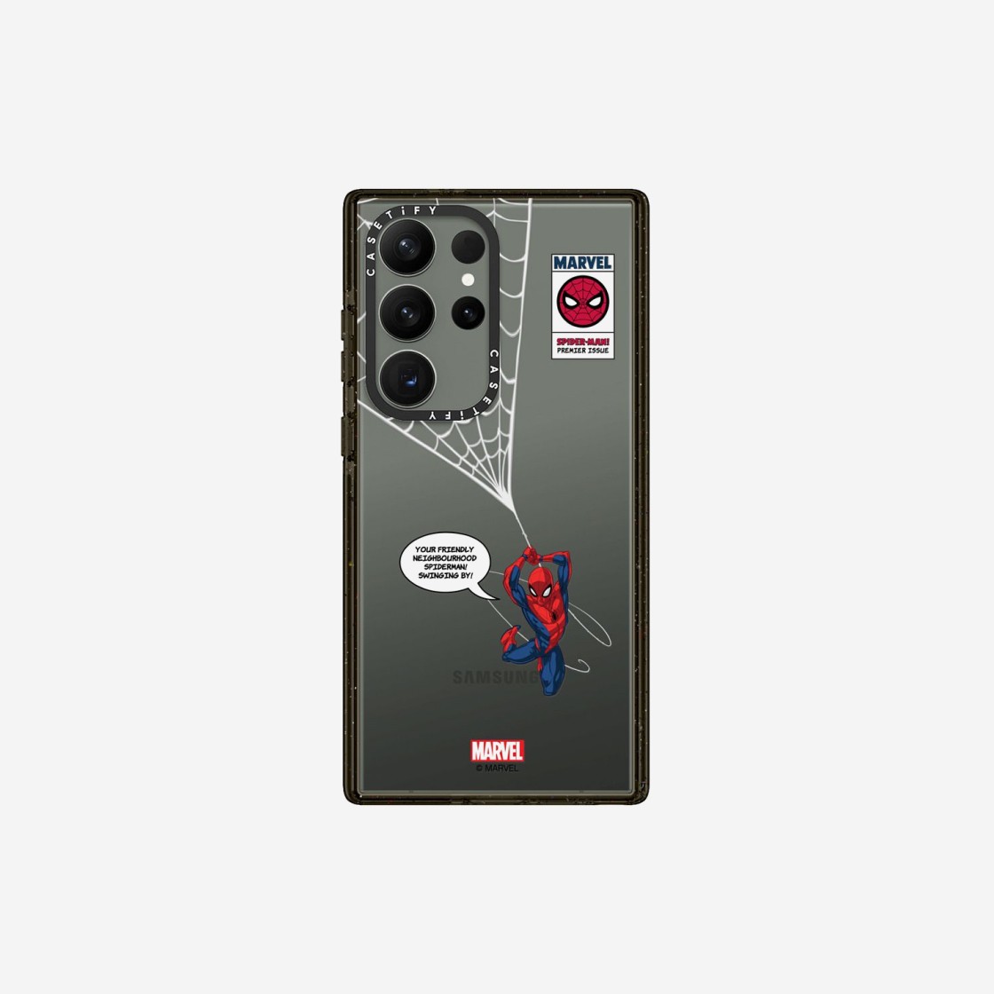 Casetify x Marvel Galaxy Spider-Man Swinging Impact Case Clear Black 상세 이미지 4