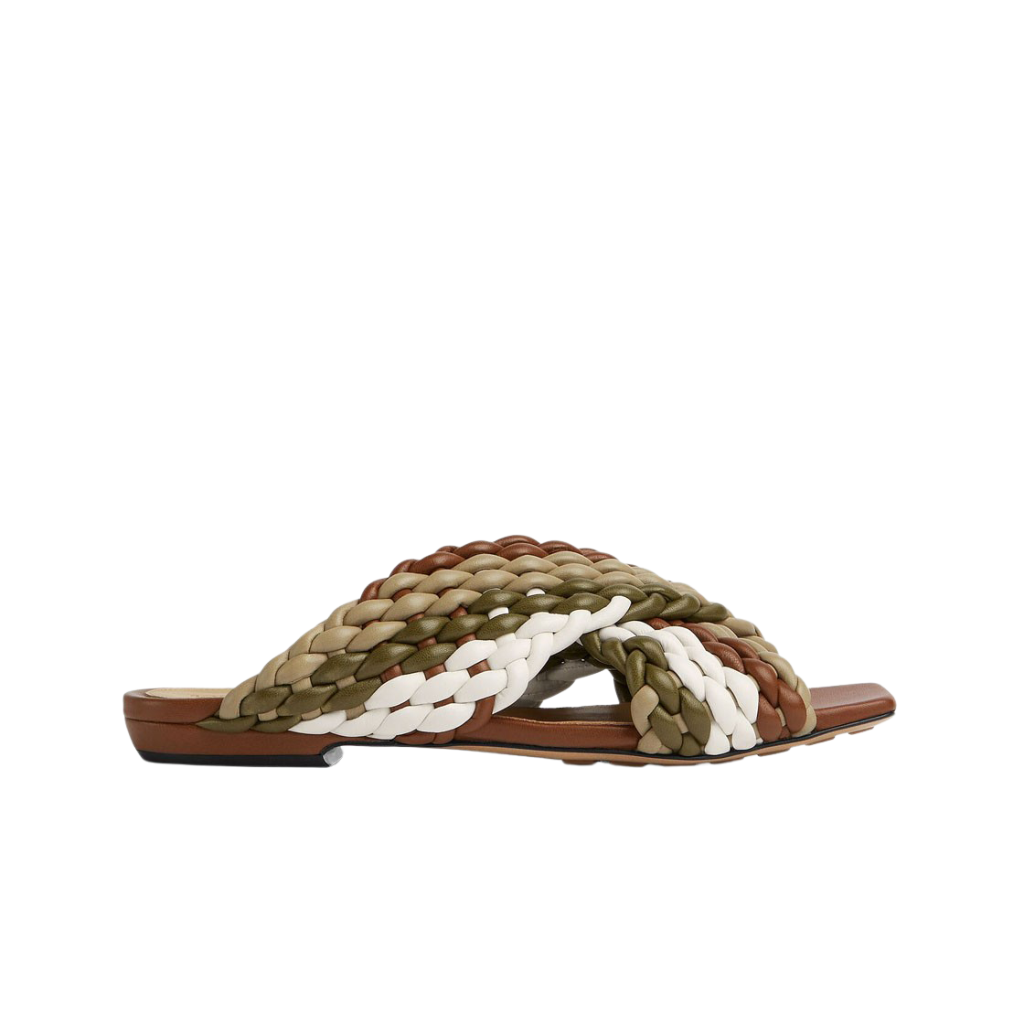 (W) 보테가 베네타 카날라초 플랫 샌들 리아나 세서미 토피 화이트((W) Bottega Veneta Canalazzo Flat Sandal Liana Sesame Toffee White) - 1