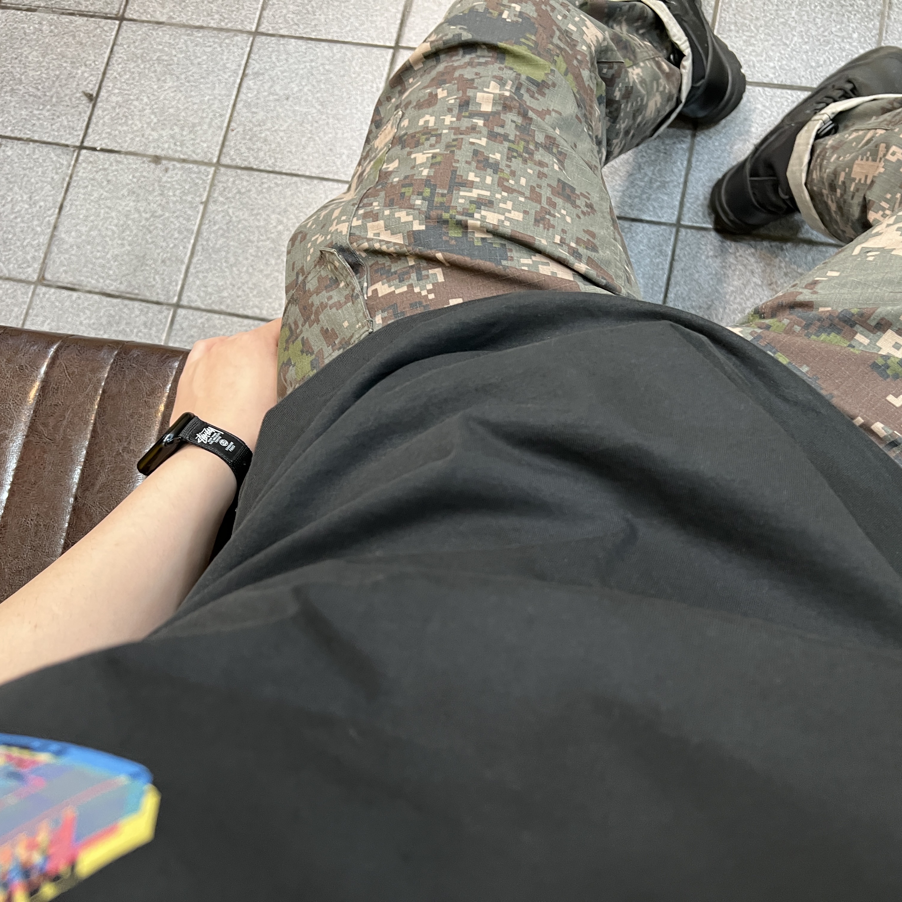 Palace Tri-Ferg Colour Blur T-Shirt Black - 20FW 착용 스타일
