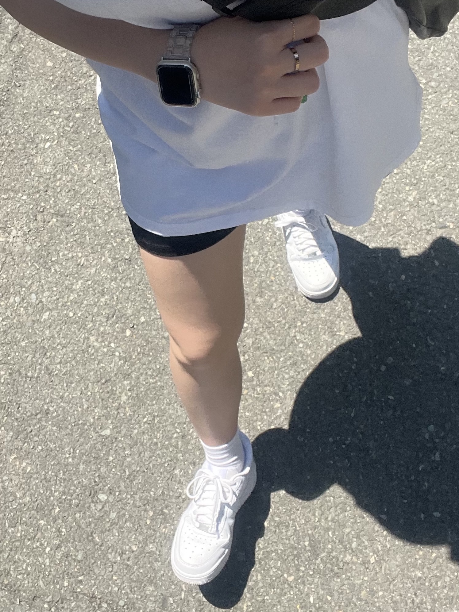 (W) Nike Air Force 1 '07 Low White 착용 스타일 - 2