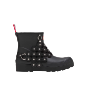 (W) Hunter x Noir Kei Ninomiya Floral Embellished Rubber Rain Boots Black