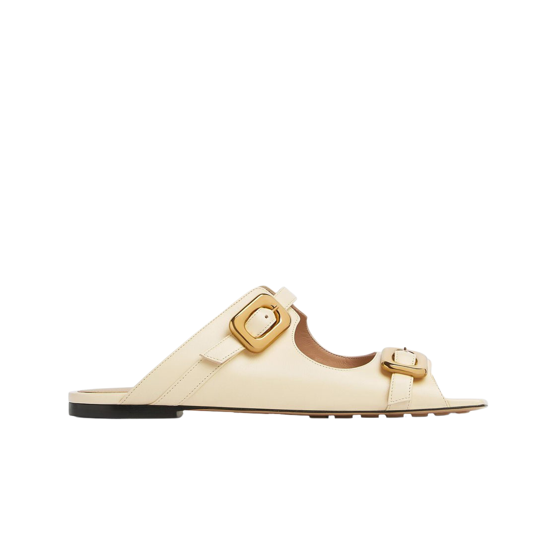 (W) 보테가 베네타 스트레치 버클 뮬 샌들 플랫 씨 솔트((W) Bottega Veneta Stretch Buckle Mule Sandal Flat Sea Salt) - 1