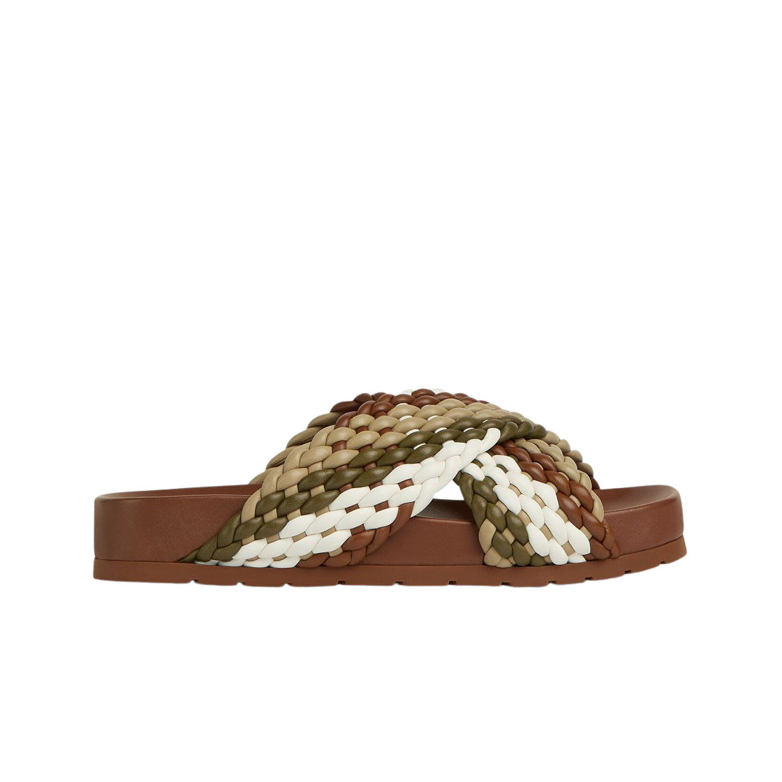 보테가 베네타 타릭 뮬 리아나 세서미 토피 화이트(Bottega Veneta Tarik Mule Liana Sesame Toffee White) - 1