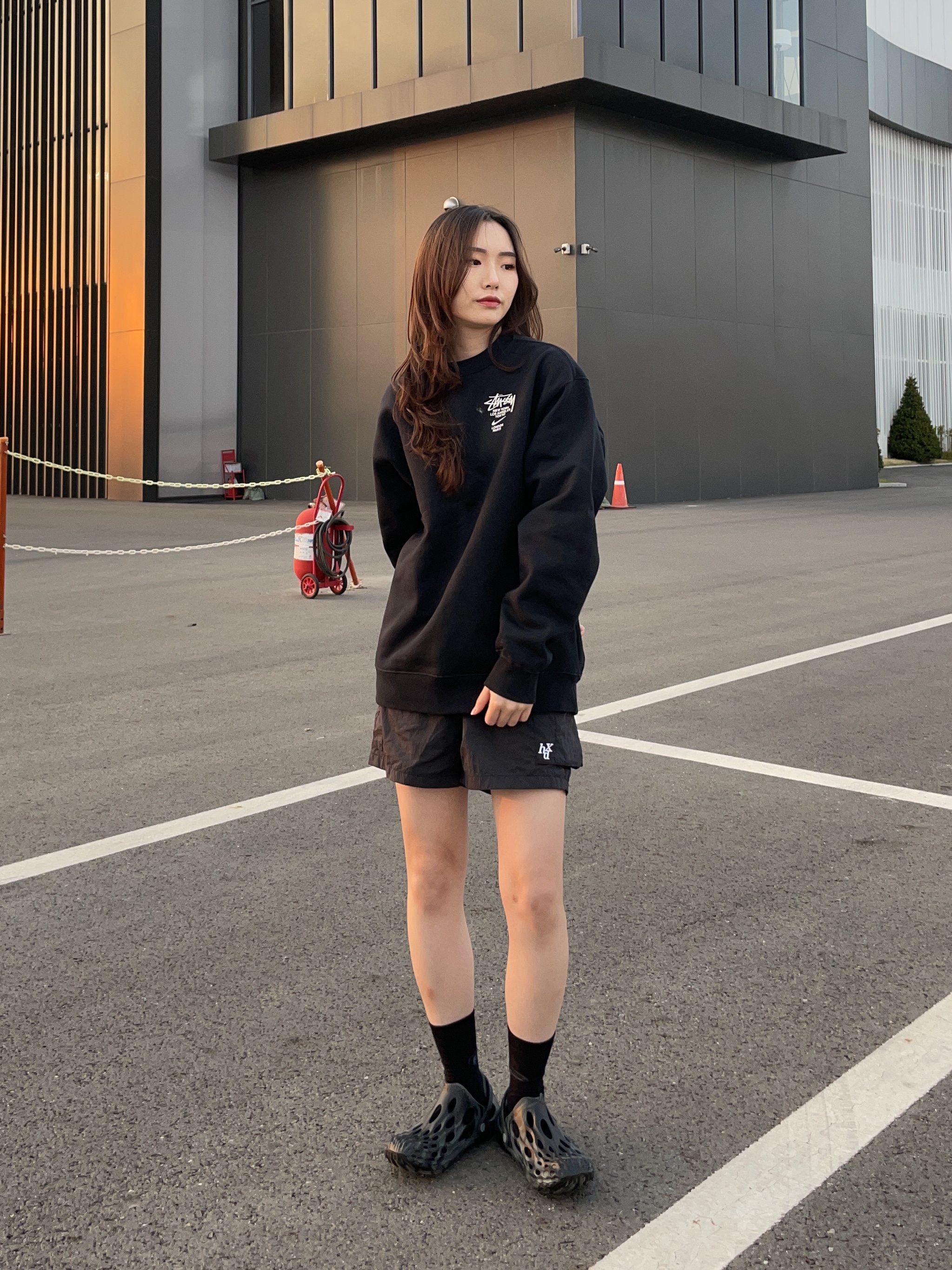 Nike x Stussy NRG ZR Fleece Crewneck Black - US/EU 착용 스타일 - 2