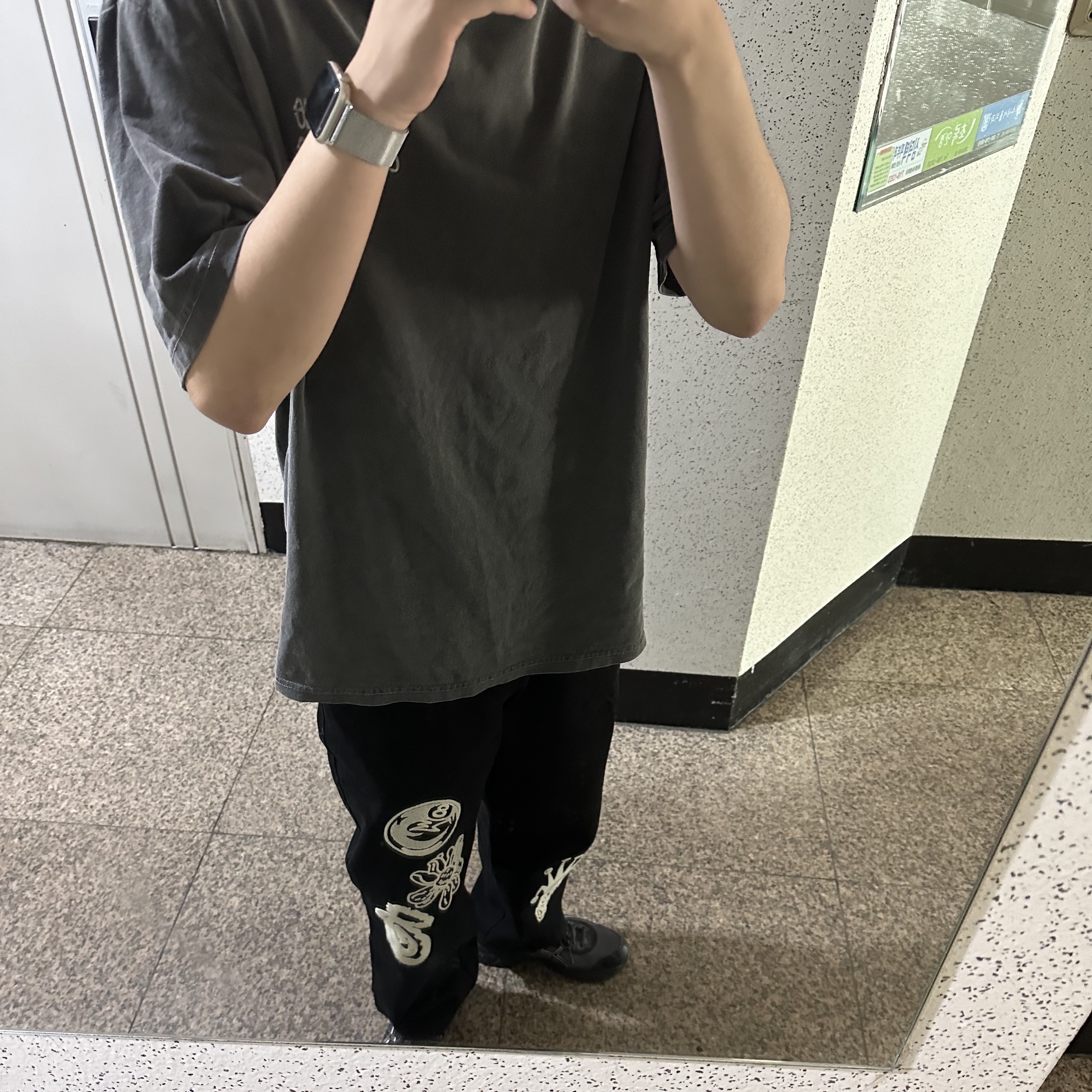 Stussy Noma Icon Beach Pants Washed Black, Asics UB2-S Gel-1130 Asphalt Pure Silver 착용 스타일