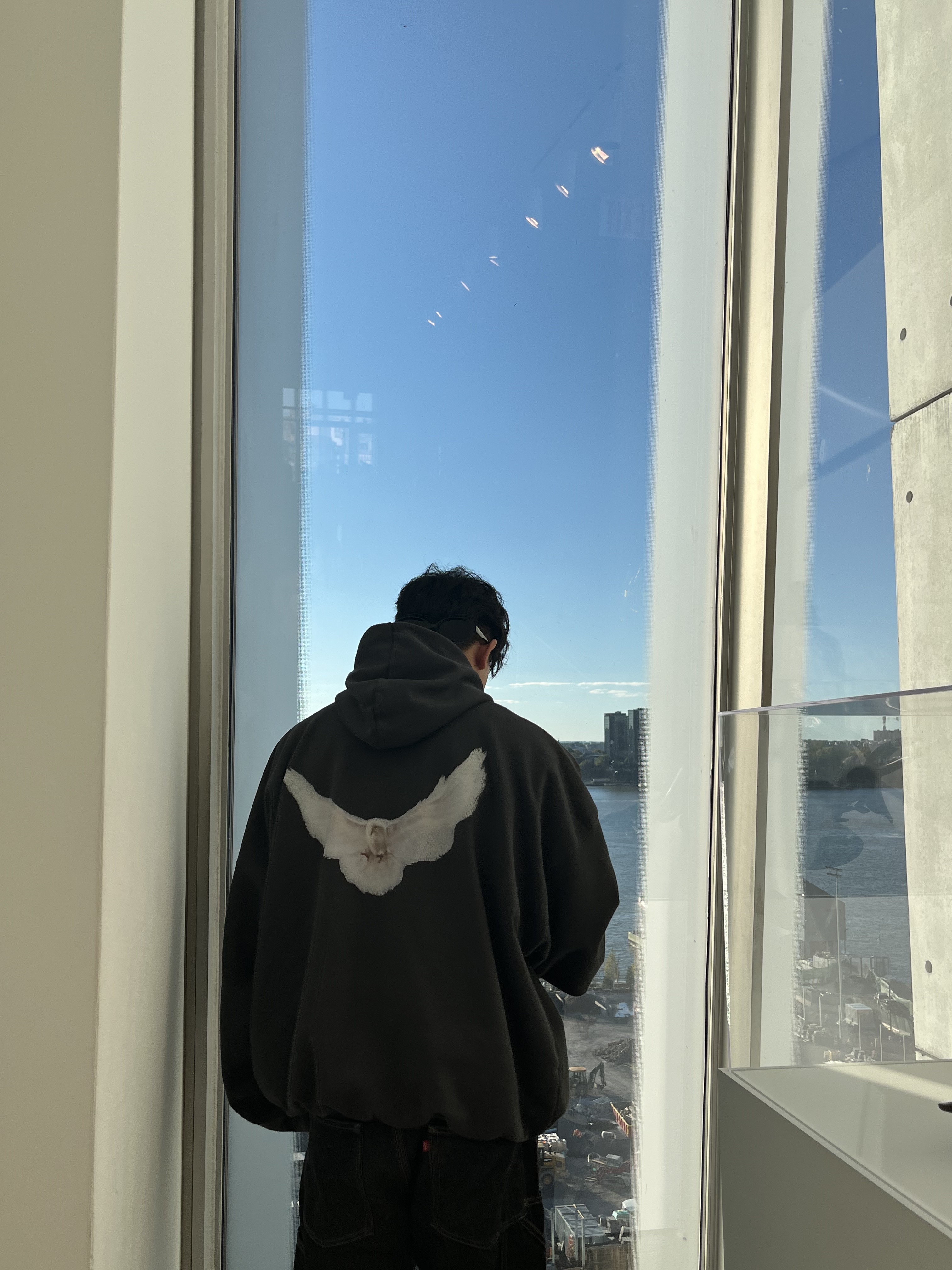 Jordan 1 x Travis Scott Retro Low OG SP Sail and Ridgerock, Yeezy Gap Engineered By Balenciaga Dove Hoodie Black 착용 스타일 - 2