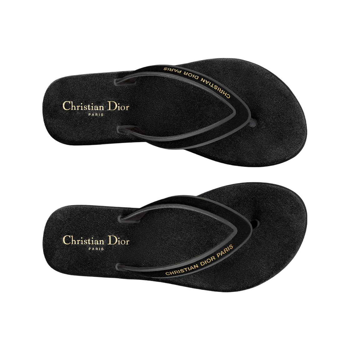 (W) 디올 디올씨 통 샌들 벨벳 블랙((W) Dior Diorsea Thong Sandle Velvet Black) - 2