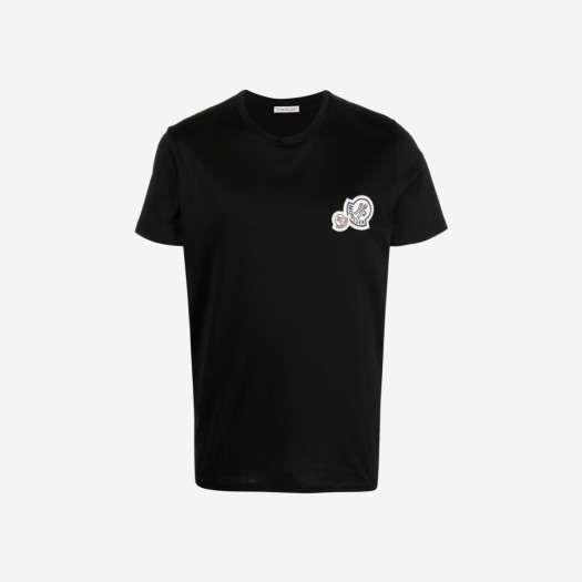 몽클레르 더블 로고 티셔츠 블랙 - 23FW