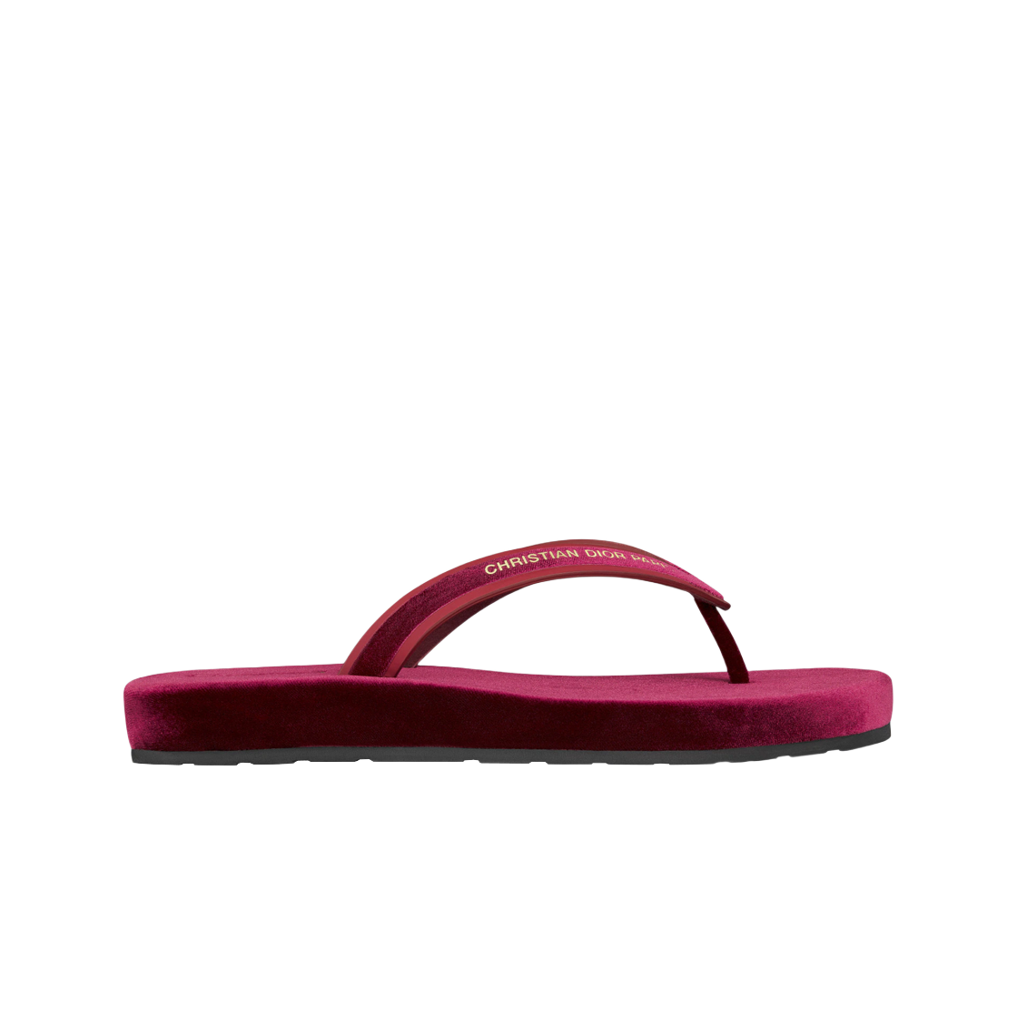 (W) 디올 디올씨 통 샌들 벨벳 스칼렛 레드((W) Dior Diorsea Thong Sandle Velvet Scarlet Red) - 1