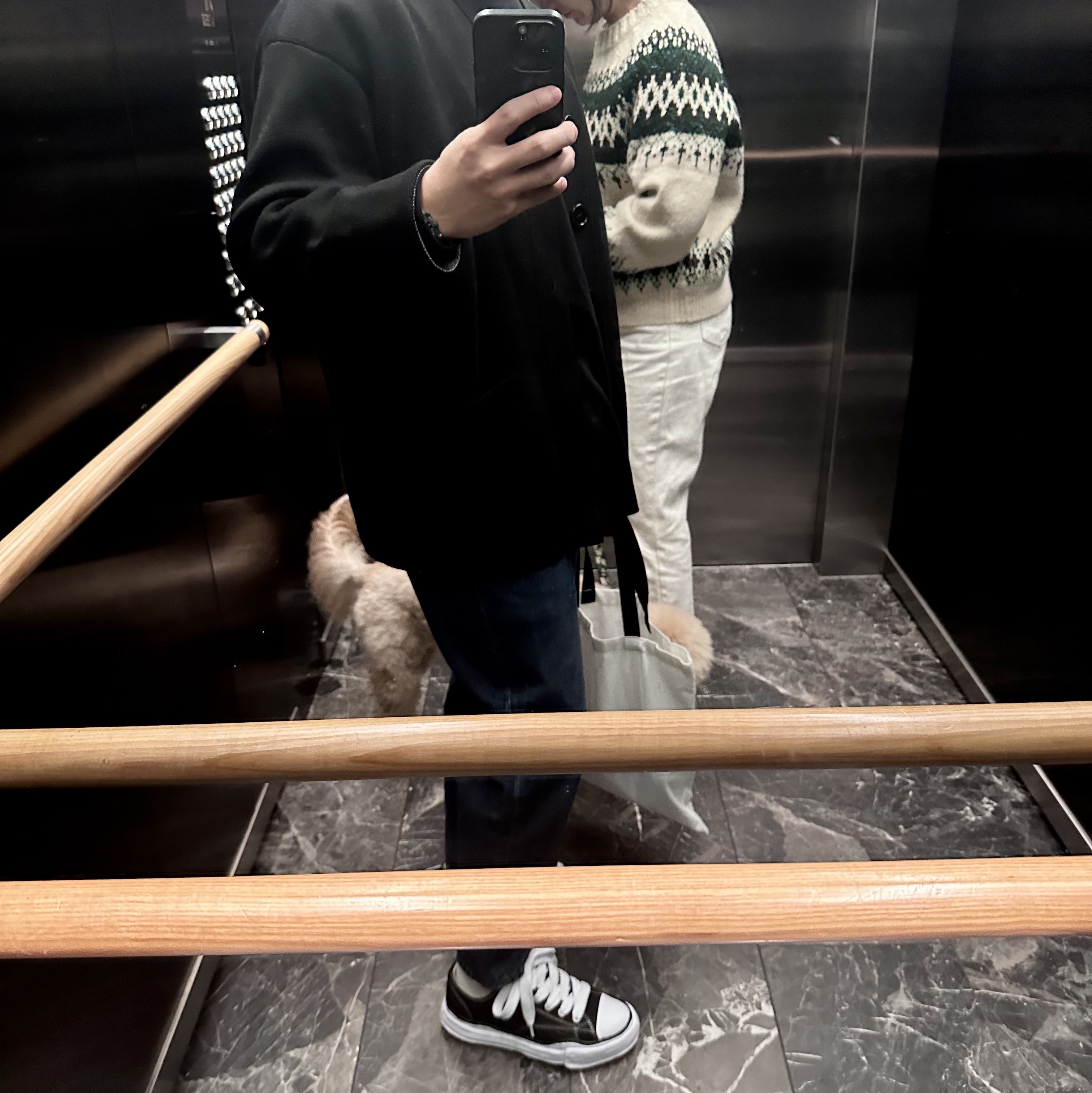 Maison Mihara Yasuhiro Peterson OG Sole Canvas Low Sneakers Black 착용 스타일