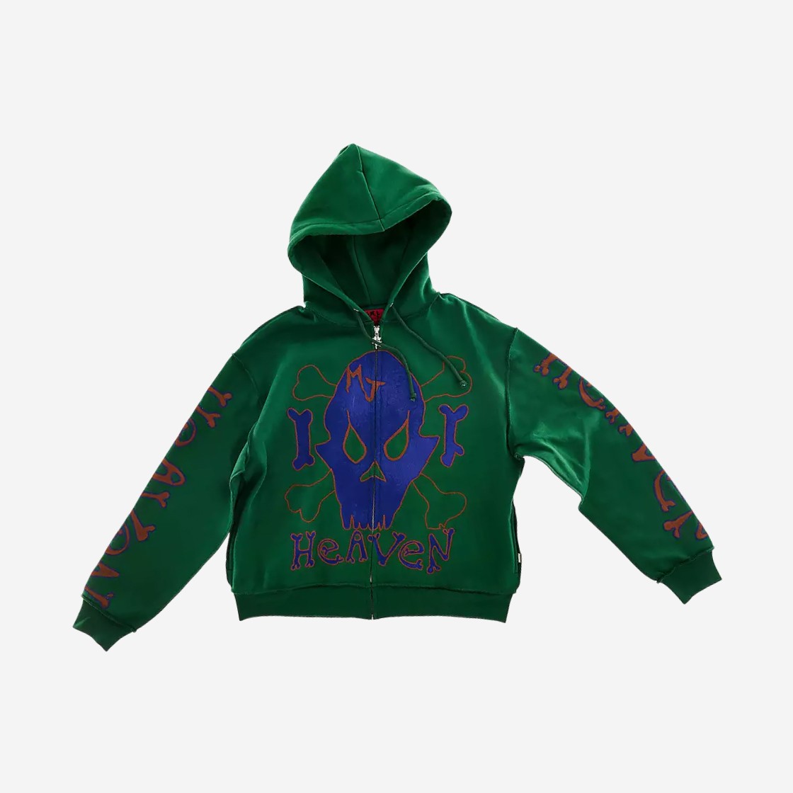 Heaven by Marc Jacobs Skull Zip Up Hoodie Dark Green 상세 이미지 1