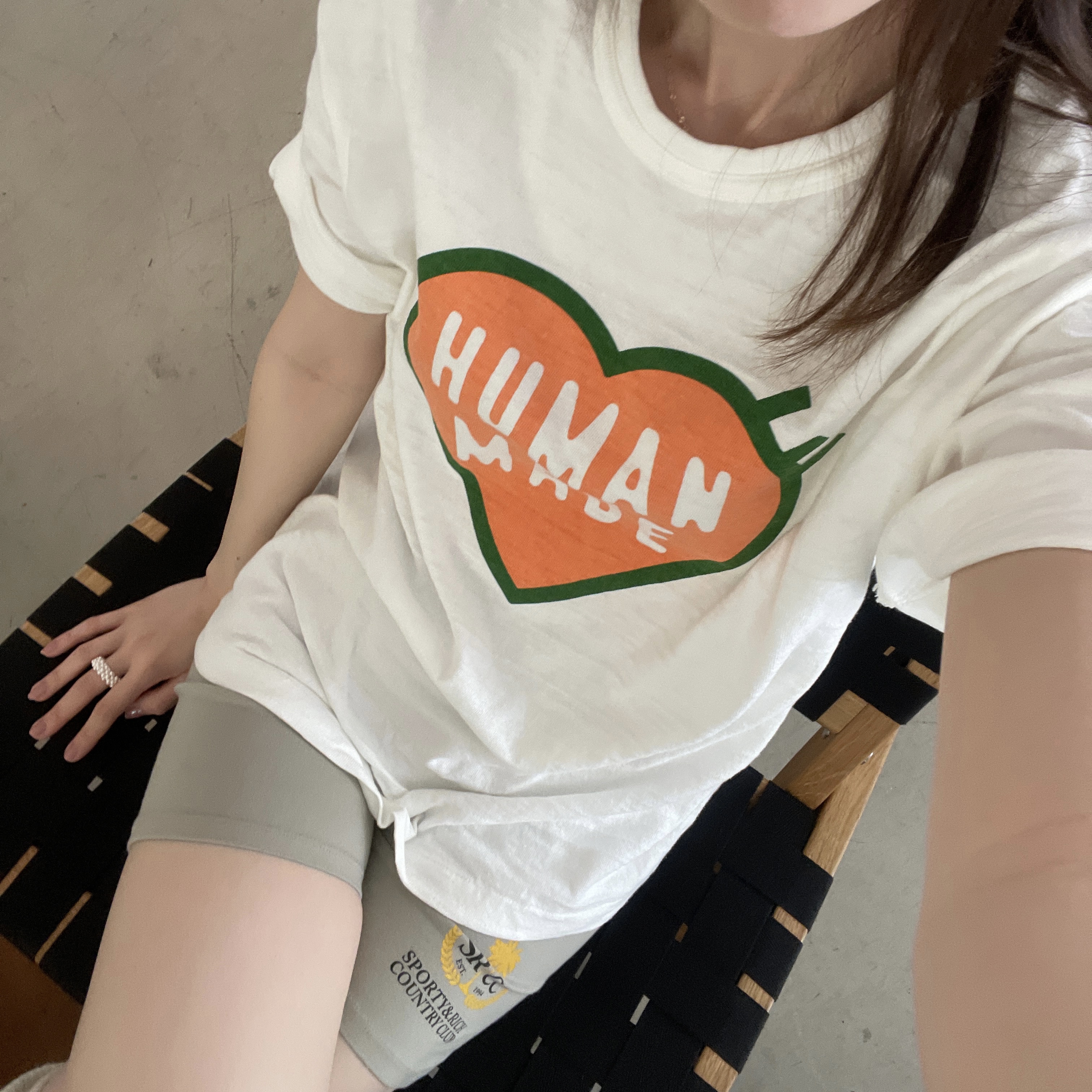 Human Made Graphic T-Shirt #12 White 착용 스타일 - 1