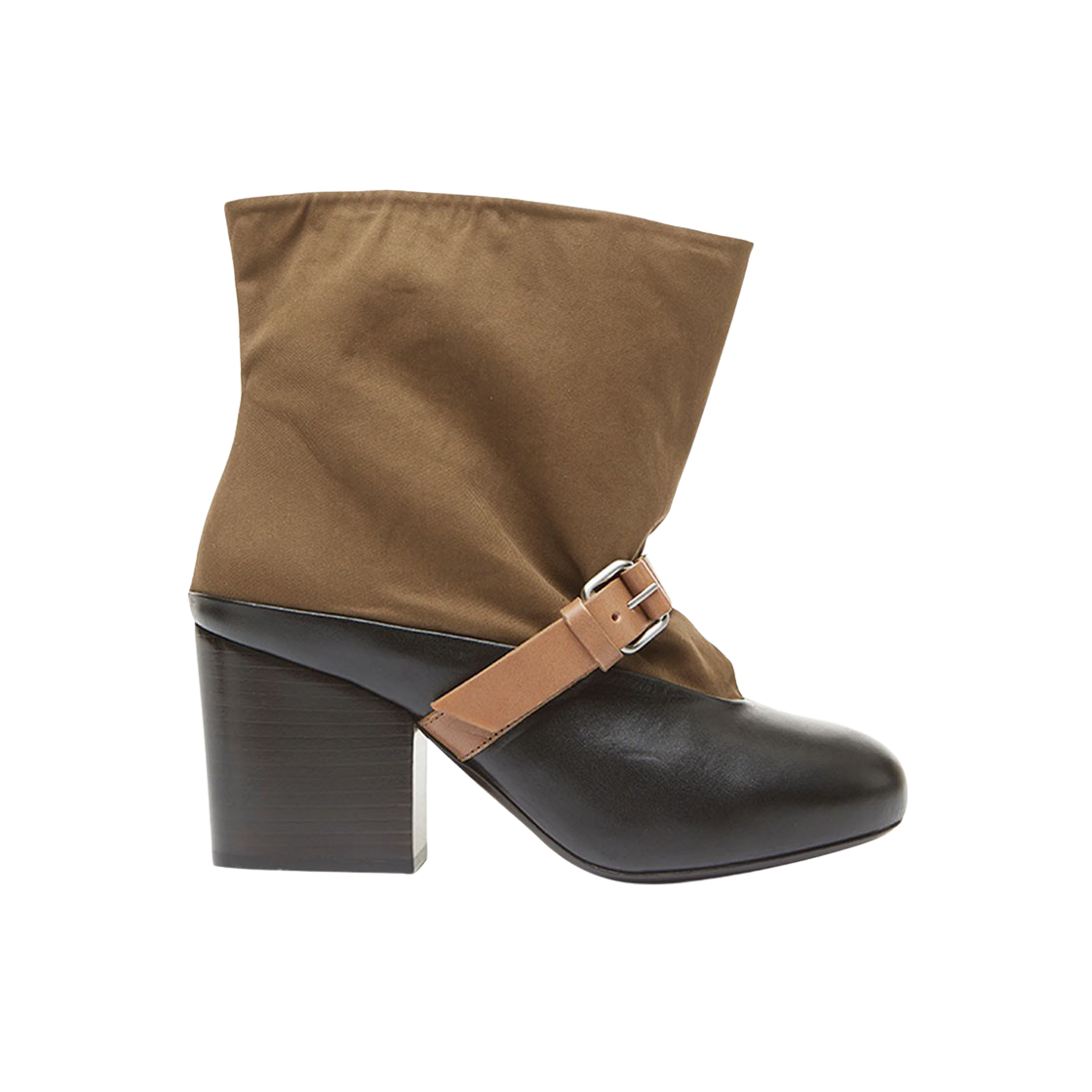 (W) 르메르 캔버스 미드 부츠 오커 브라운 블랙 시가((W) Lemaire Canvas Mid Boots Ochre Brown Black Cigar) - 1