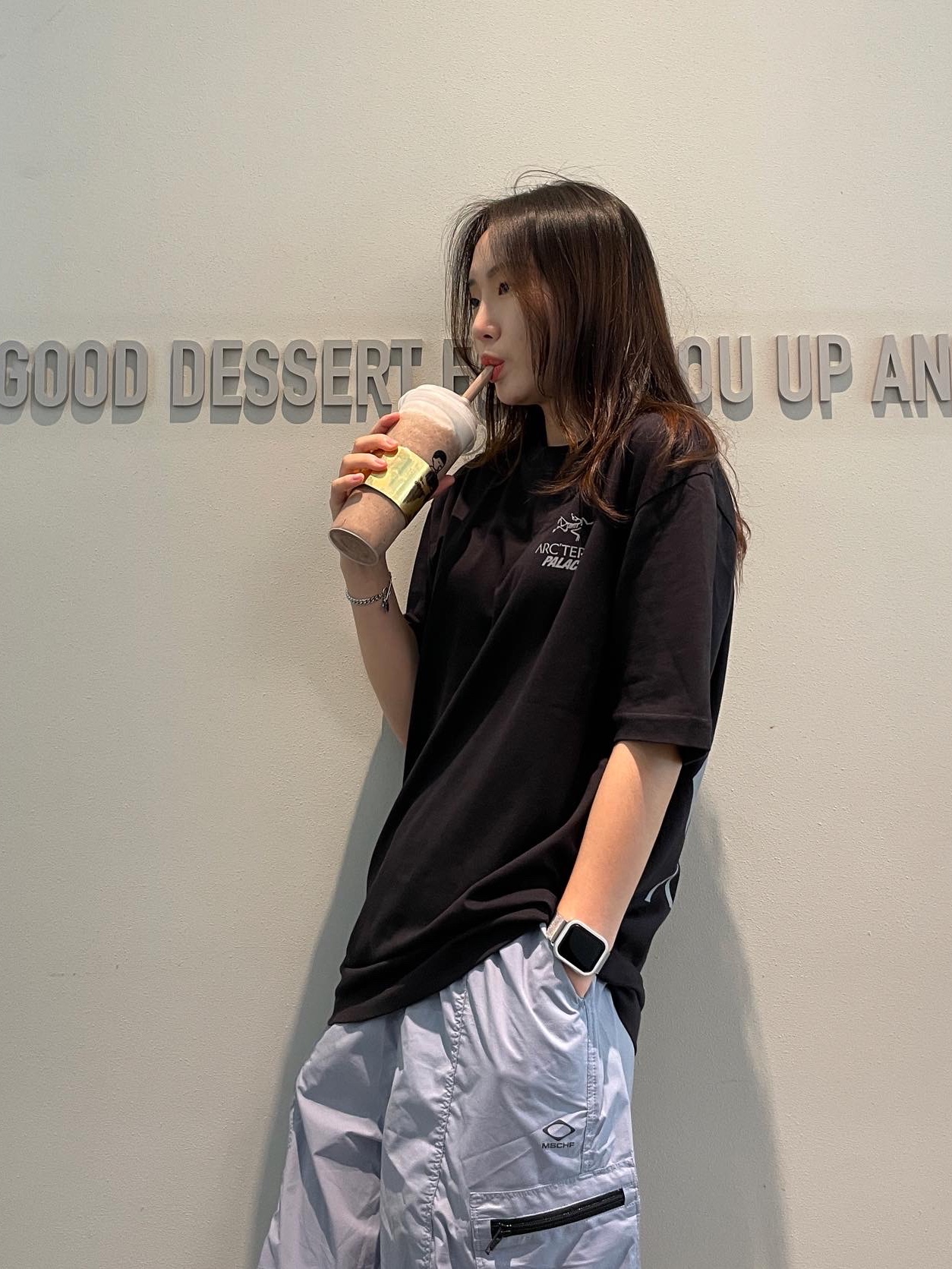 Palace x Arc'teryx T-Shirt Black - 20FW 착용 스타일