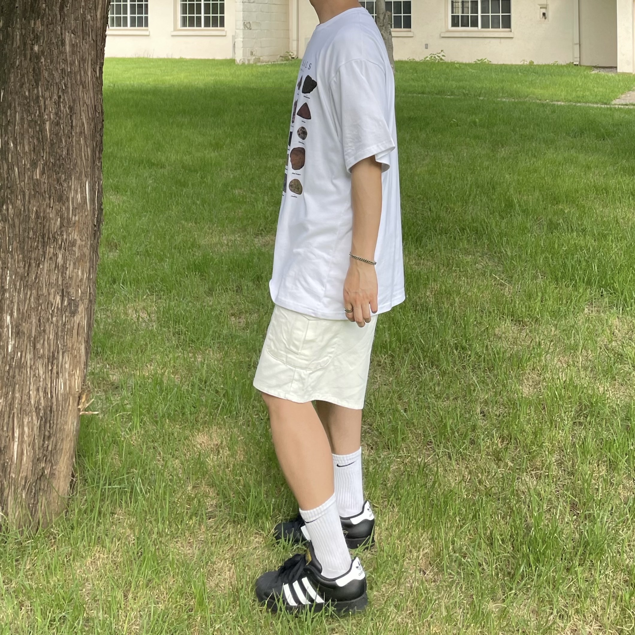 Adidas Superstar Core Black White, Nike Everyday Lightweight Training Crew Socks White (3 Pack/Korean Ver.) 착용 스타일 - 4