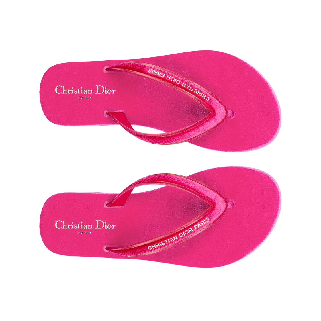 (W) 디올 디올씨 통 샌들 벨벳 라니 핑크((W) Dior Diorsea Thong Sandle Velvet Rani Pink) - 2