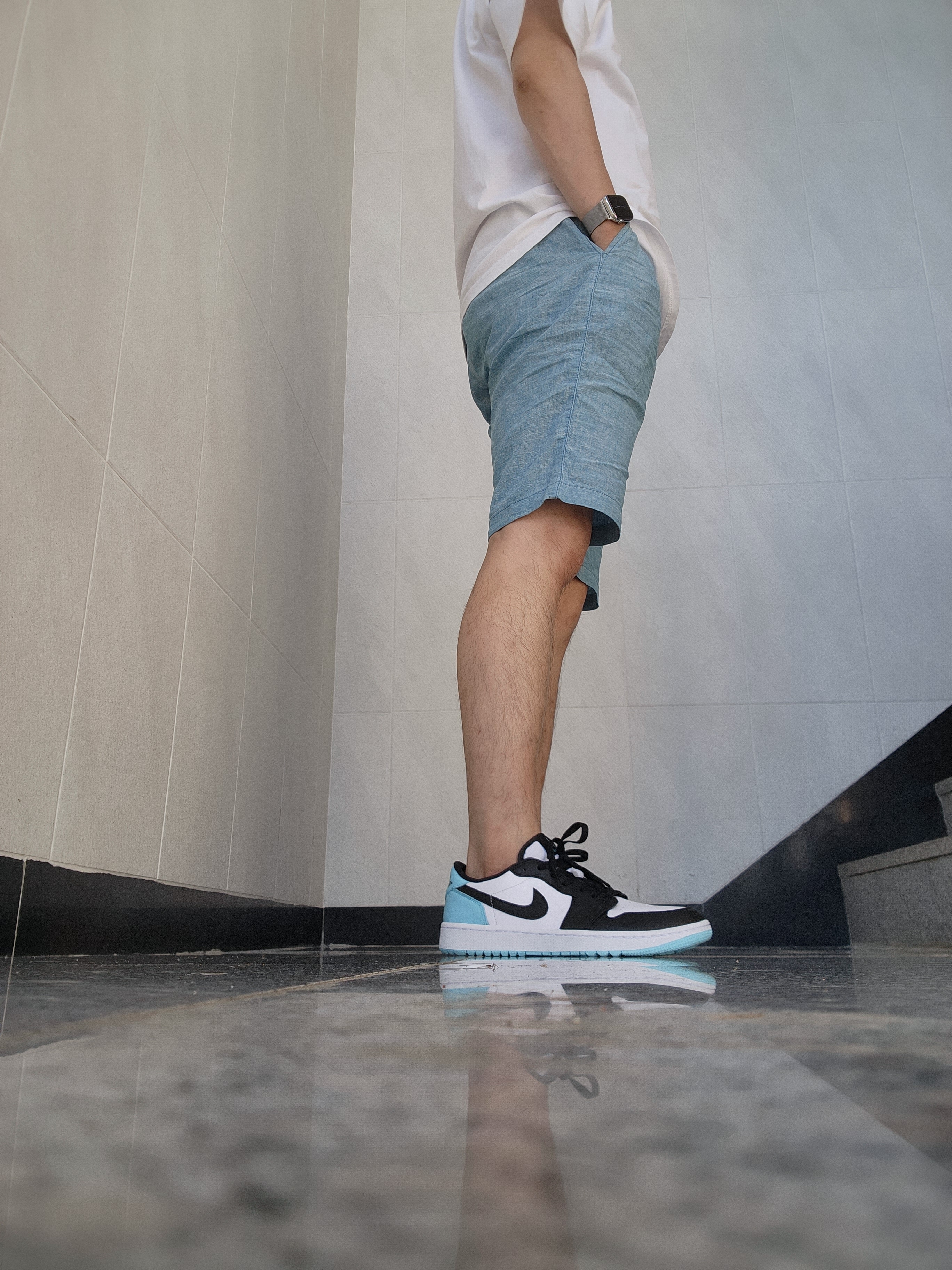 Jordan 1 Low Golf Copa, Jil Sander Logo T-Shirt Natural - 22FW 착용 스타일 - 2