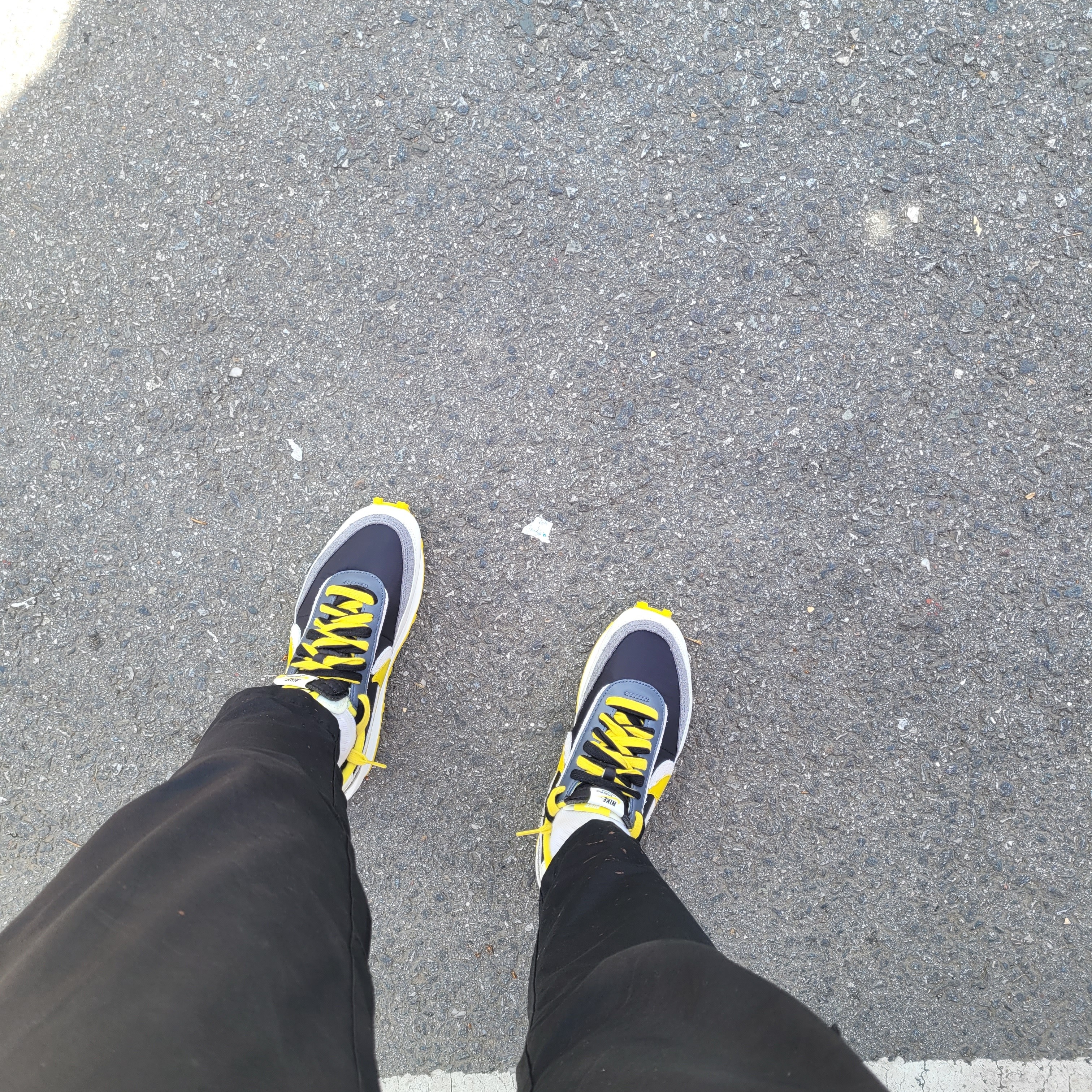 Nike x Sacai x Undercover LDWaffle Black Bright Citron 착용 스타일 - 1