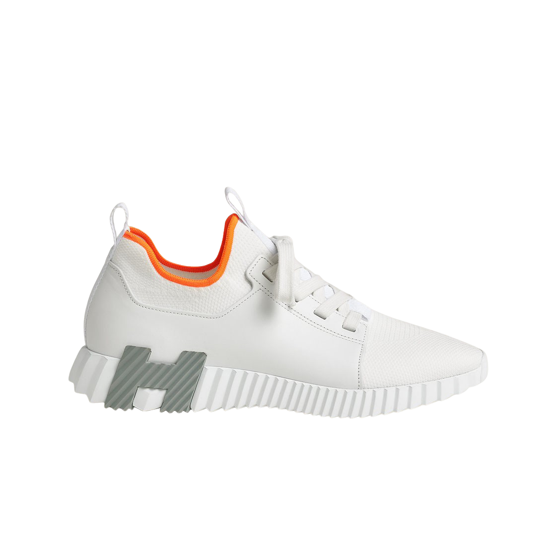 Hermes Depart Sneakers Knit Calfskin & Blanc