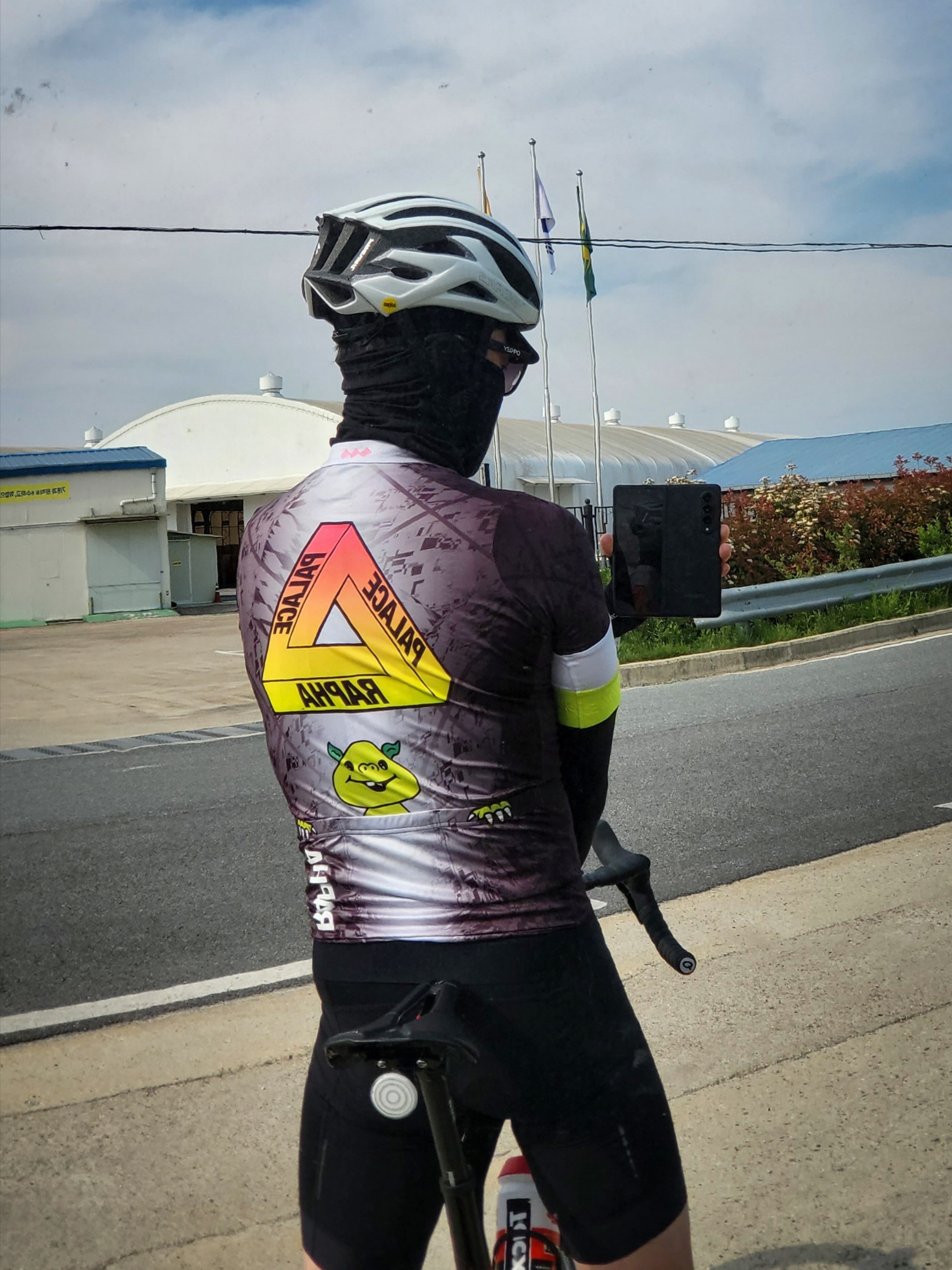 Palace x Rapha EF Education First Pro Team Training Jersey Black - 22SS 착용 스타일