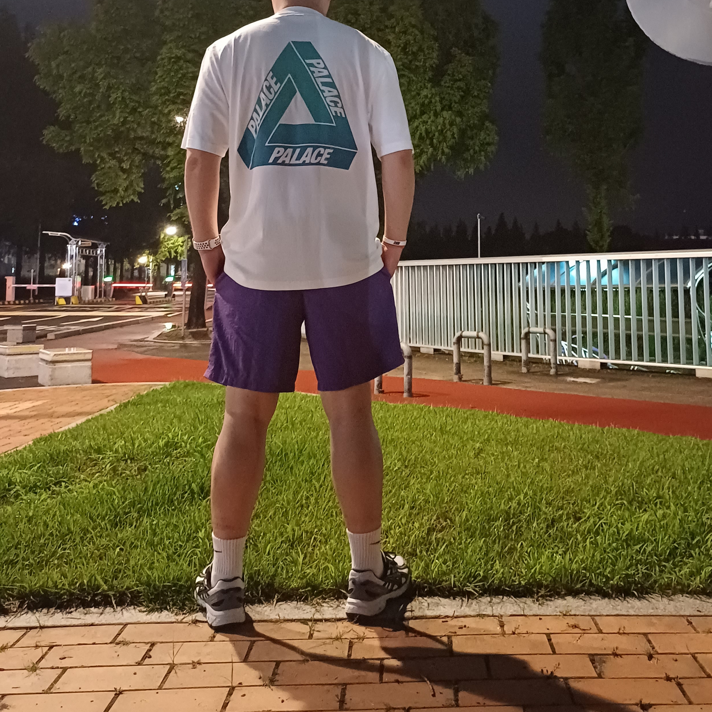 Palace Reacto Tri-Ferg T-Shirt White - 23SS, Asics Gel-Venture 6 SPS Glacier Grey 착용 스타일