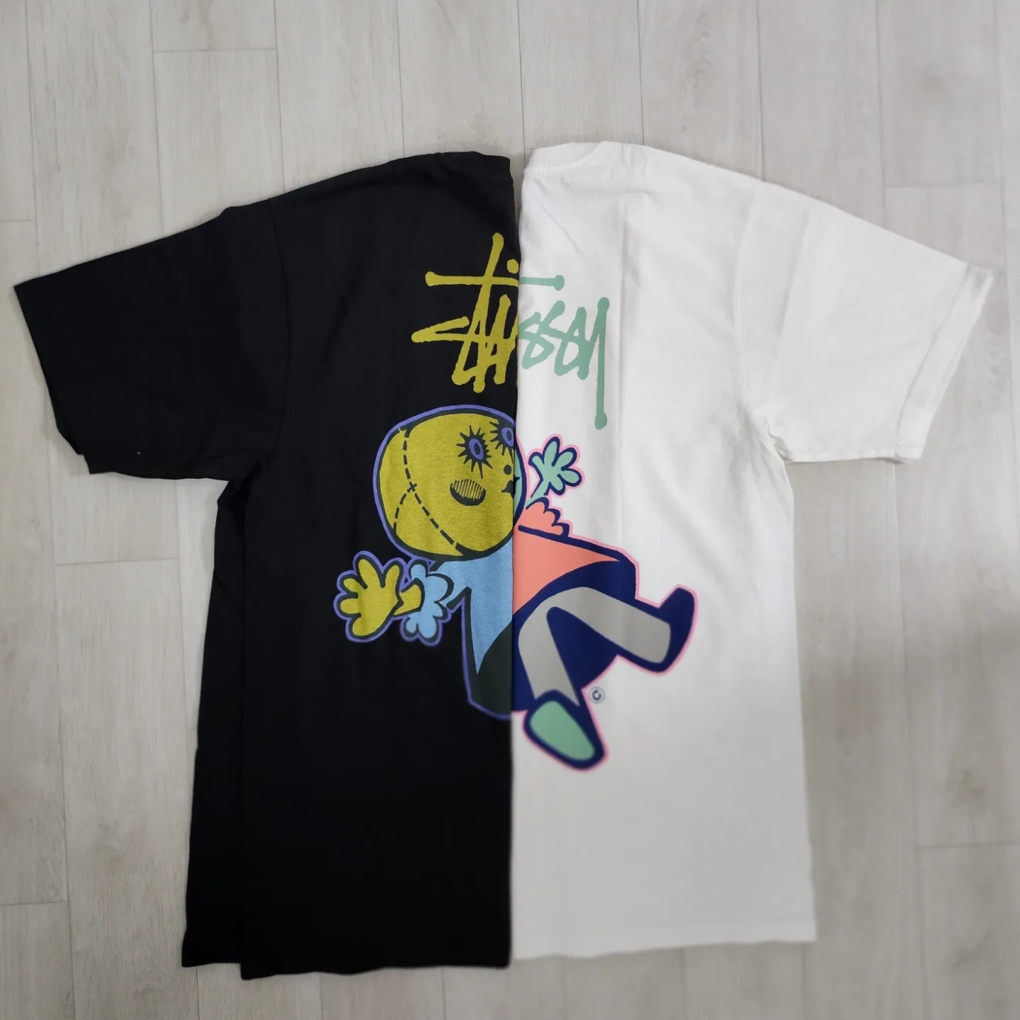 Stussy Dollie Pigment Dyed T-Shirt Natural, Stussy Dollie Pigment Dyed T-Shirt Black 착용 스타일 - 1