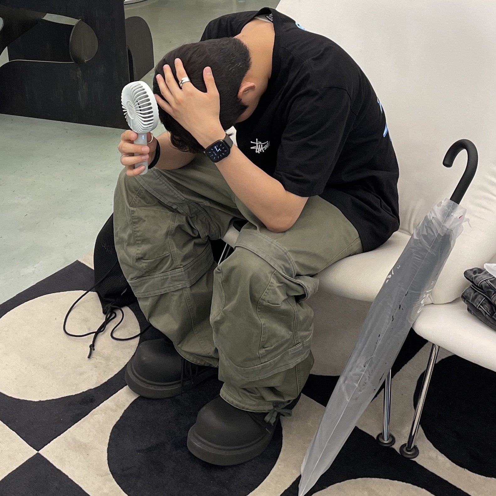 Balenciaga Steroid Derby Black, Farfromwhat Far Layered Work Pants Olive 착용 스타일 - 1