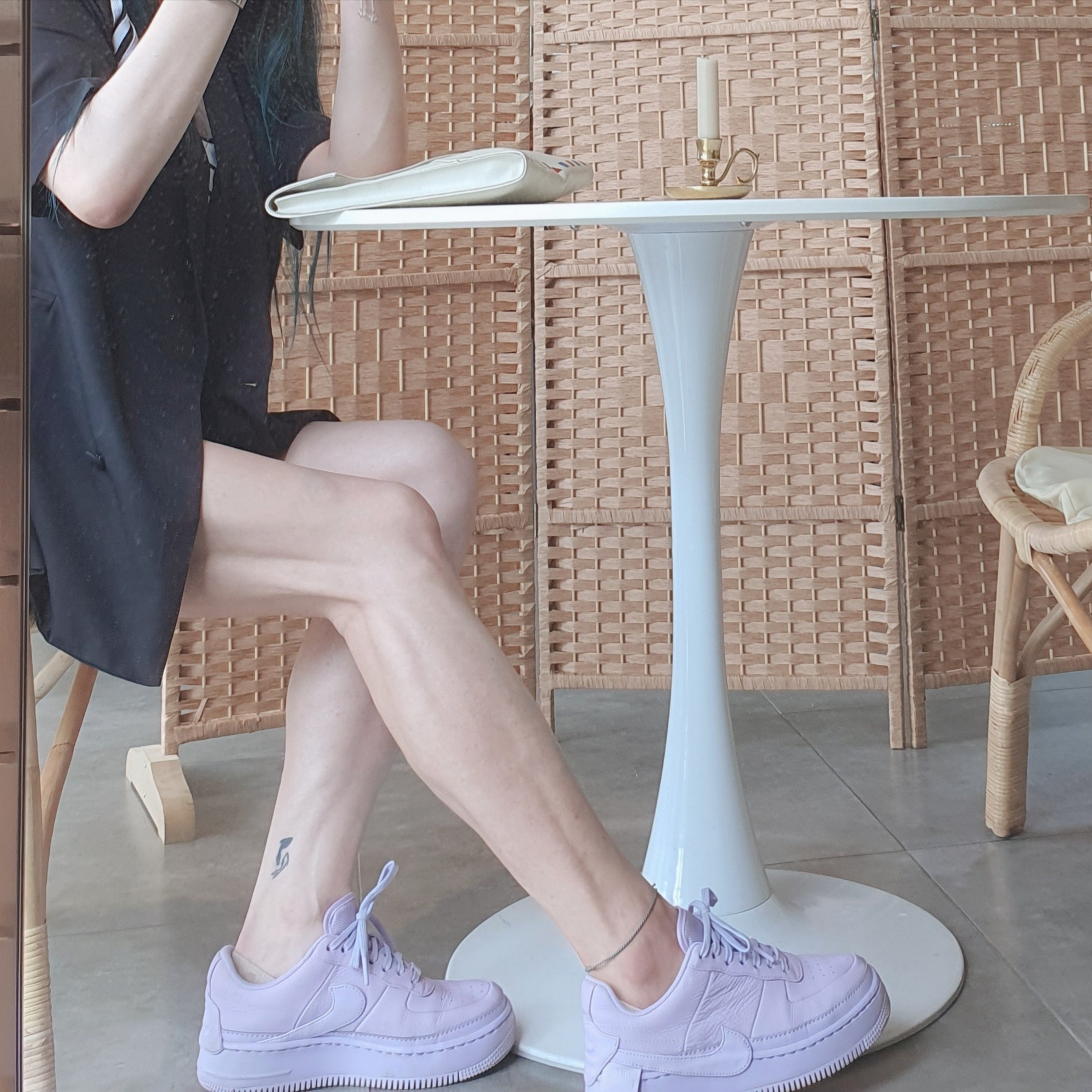 (W) Nike Air Force 1 Jester XX Violet Mist 착용 스타일 - 1