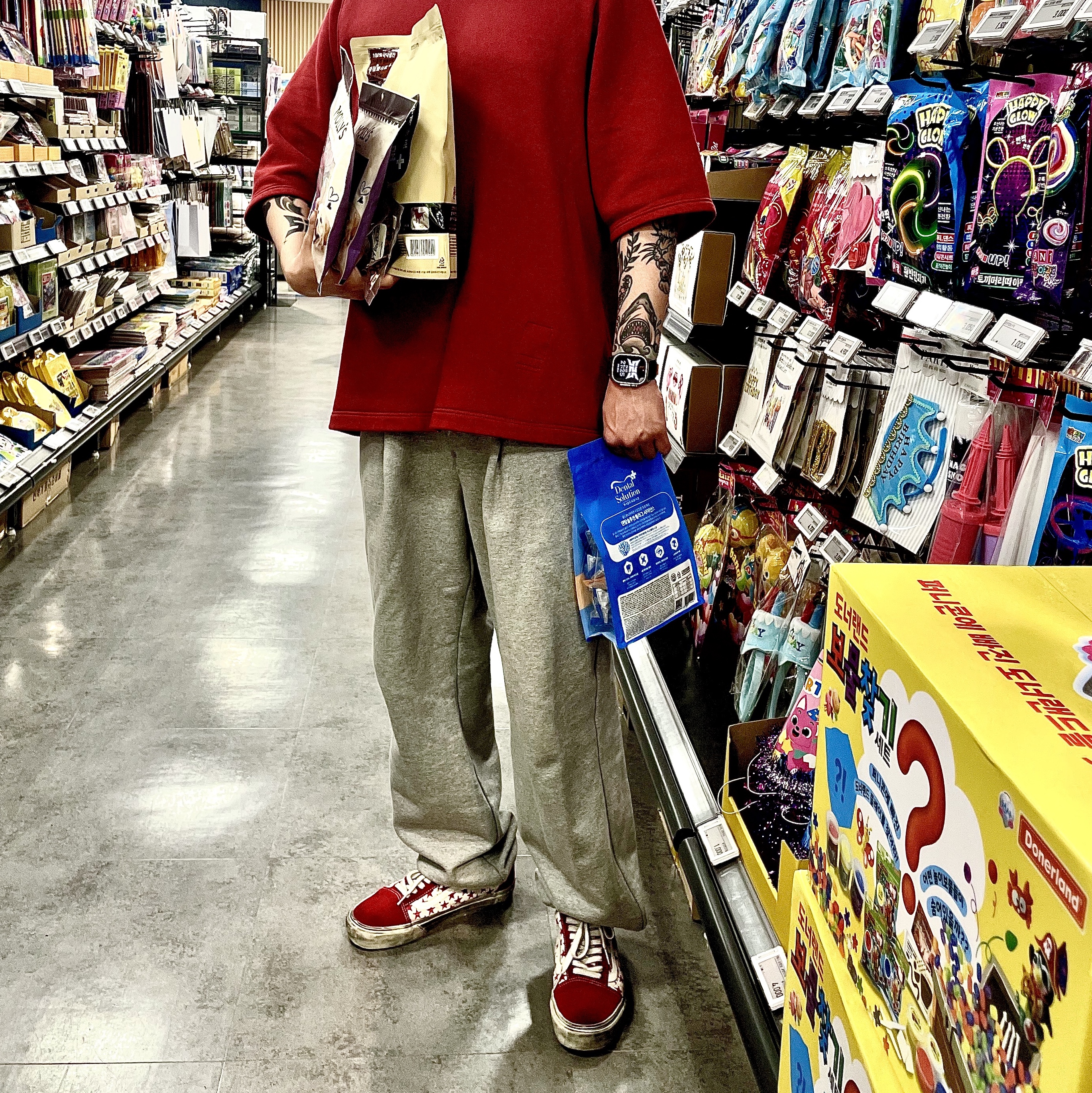 Vans Vault x Bianca Chandon Old Skool LX Stressed Red White 착용 스타일