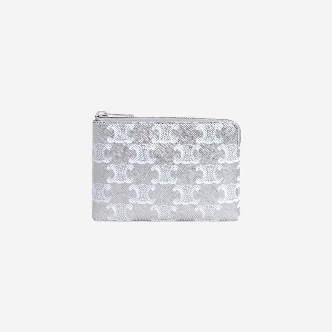 Celine Coin & Card Pouch in Triomphe Canvas Silver White 상세 이미지 1