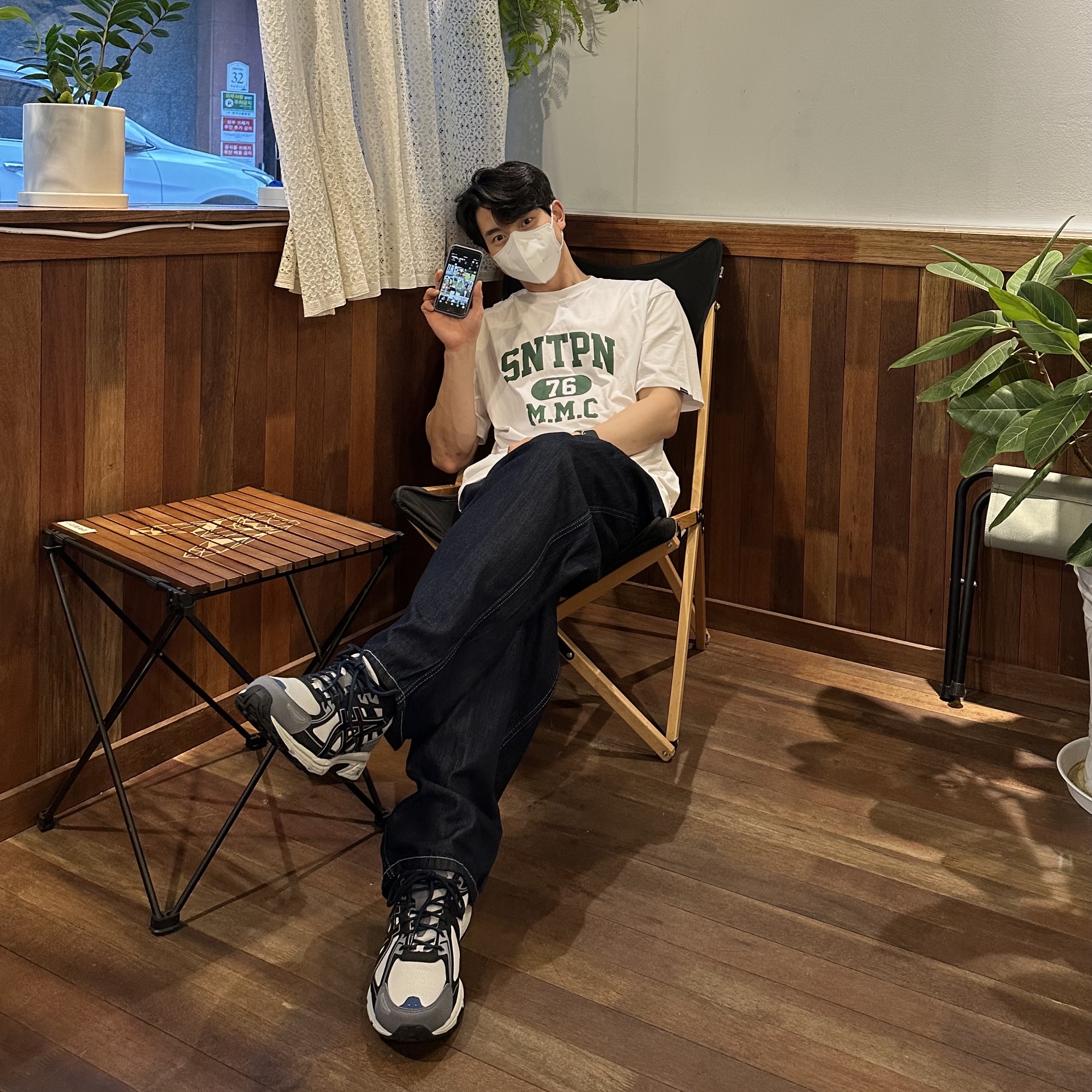 Apple AirPods Max Lightning Silver (Korean Ver.), Asics Gel-Venture 6 SPS Glacier Grey 착용 스타일 - 4