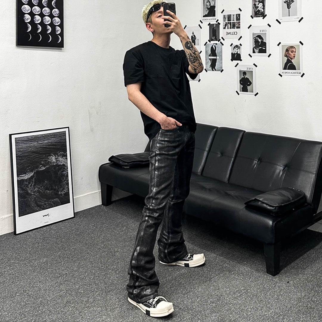 Gentle Monster x Maison Margiela MM003 Black Black, Converse x Drkshdw Drkstr Chuck 70 High Black 착용 스타일 - 2