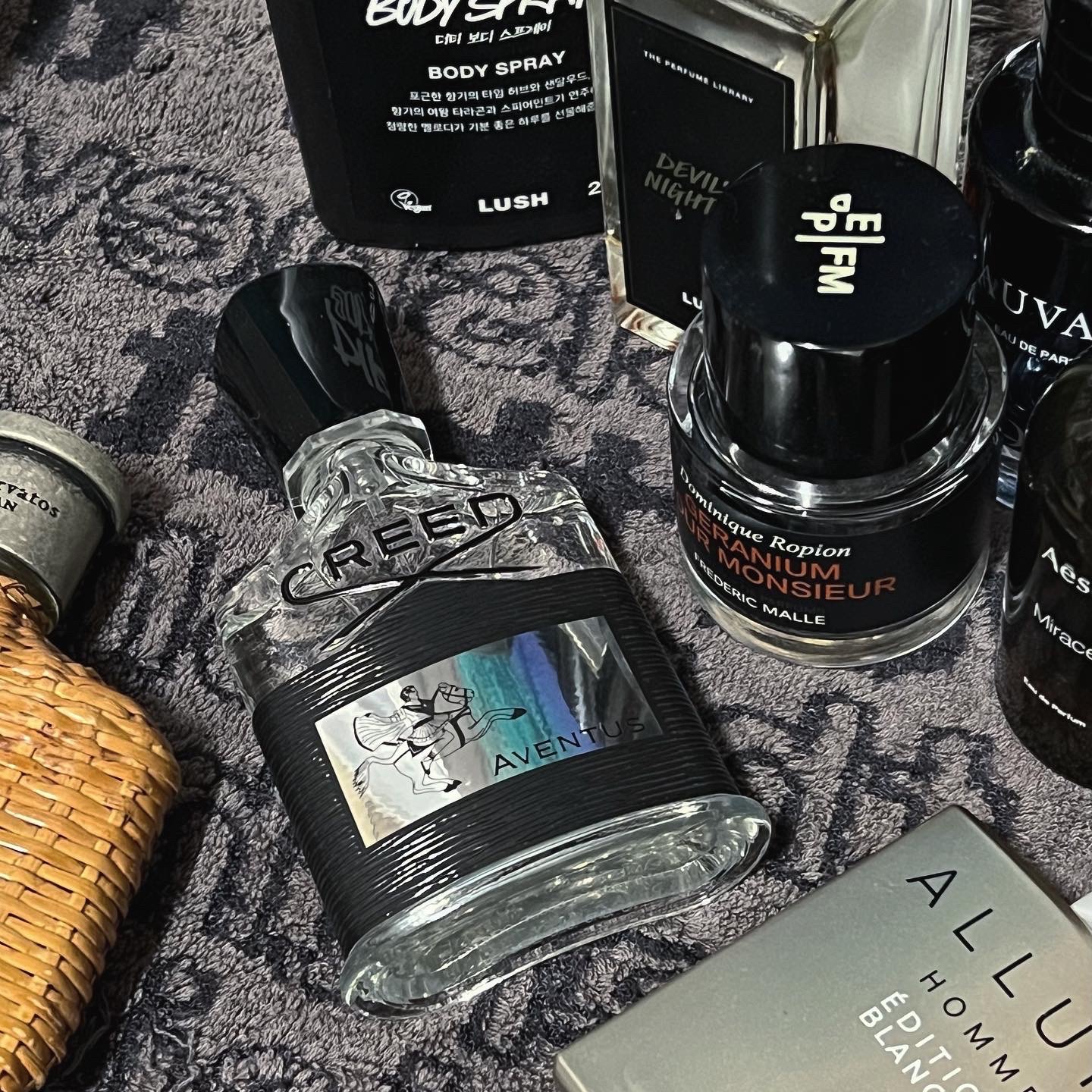 Creed Aventus Eau De Parfum 50ml, Frederic Malle Geranium Pour Monsieur 50ml Spray 착용 스타일