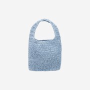 COS Mini Raffia Shoulder Bag Light Blue