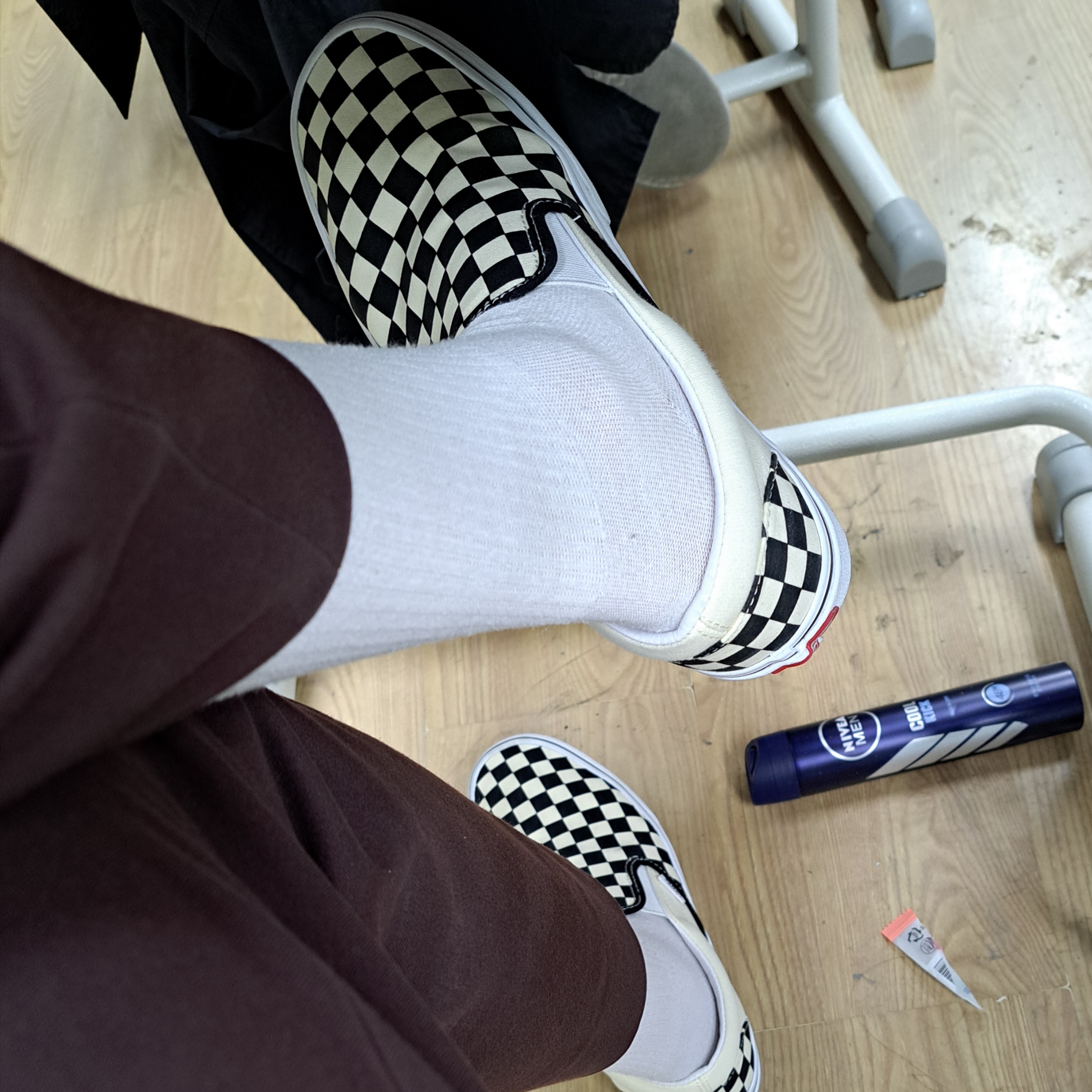 Vans Slip-On Checkerboard 착용 스타일