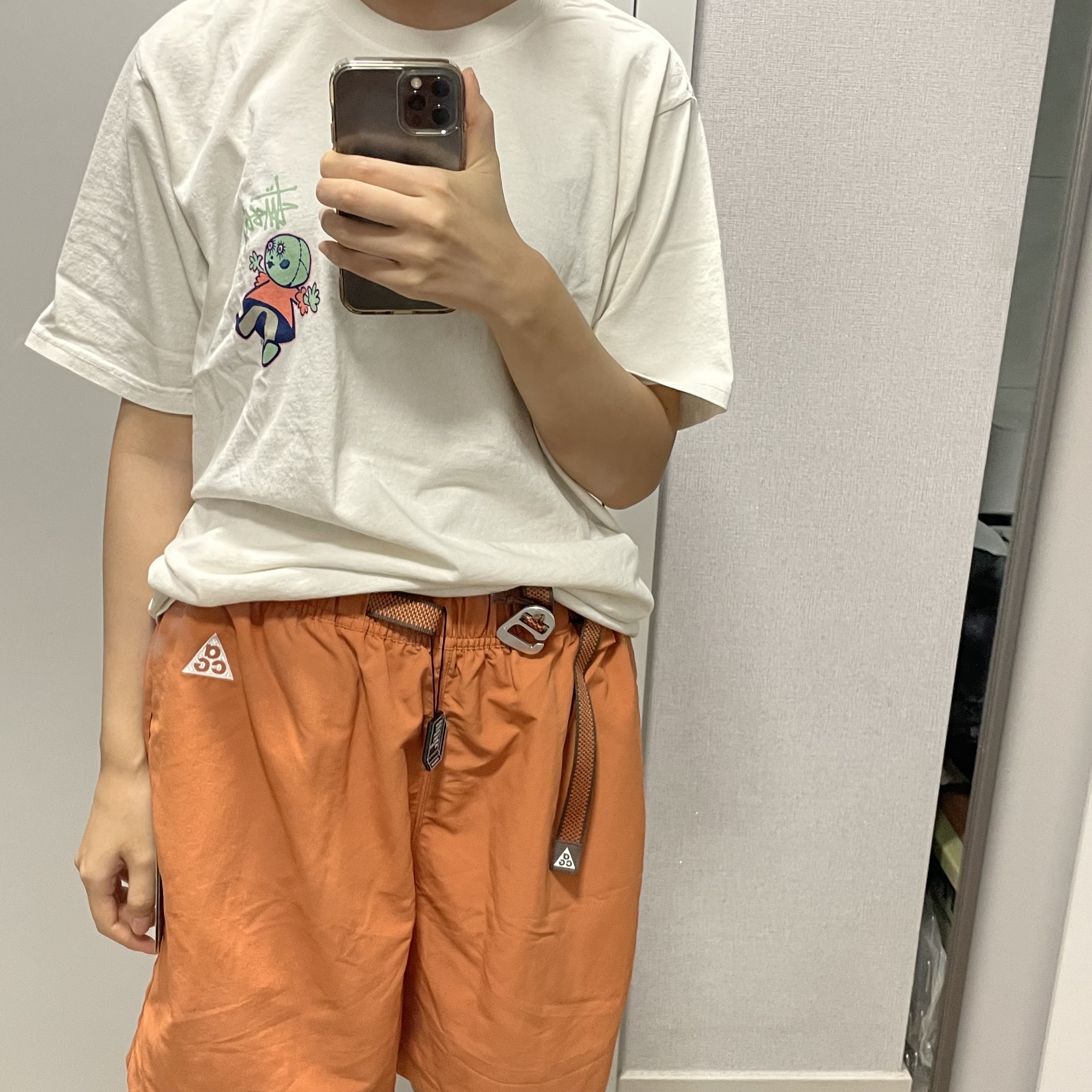 Nike NRG ACG Trail Shorts Rust Oxide - US/EU, Stussy Dollie Pigment Dyed T-Shirt Natural 착용 스타일
