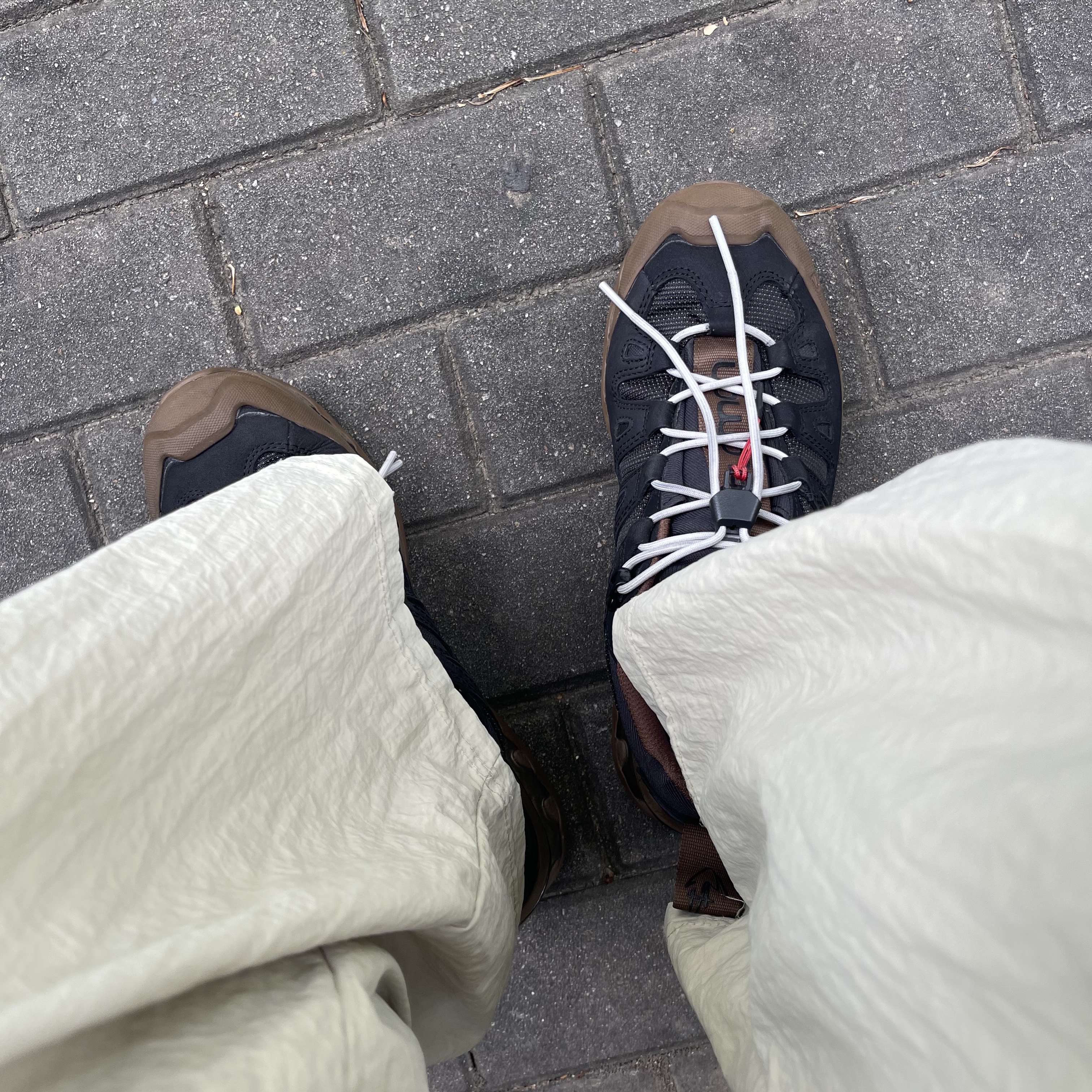 Salomon x GR10K Quest Black Desert Palm 착용 스타일