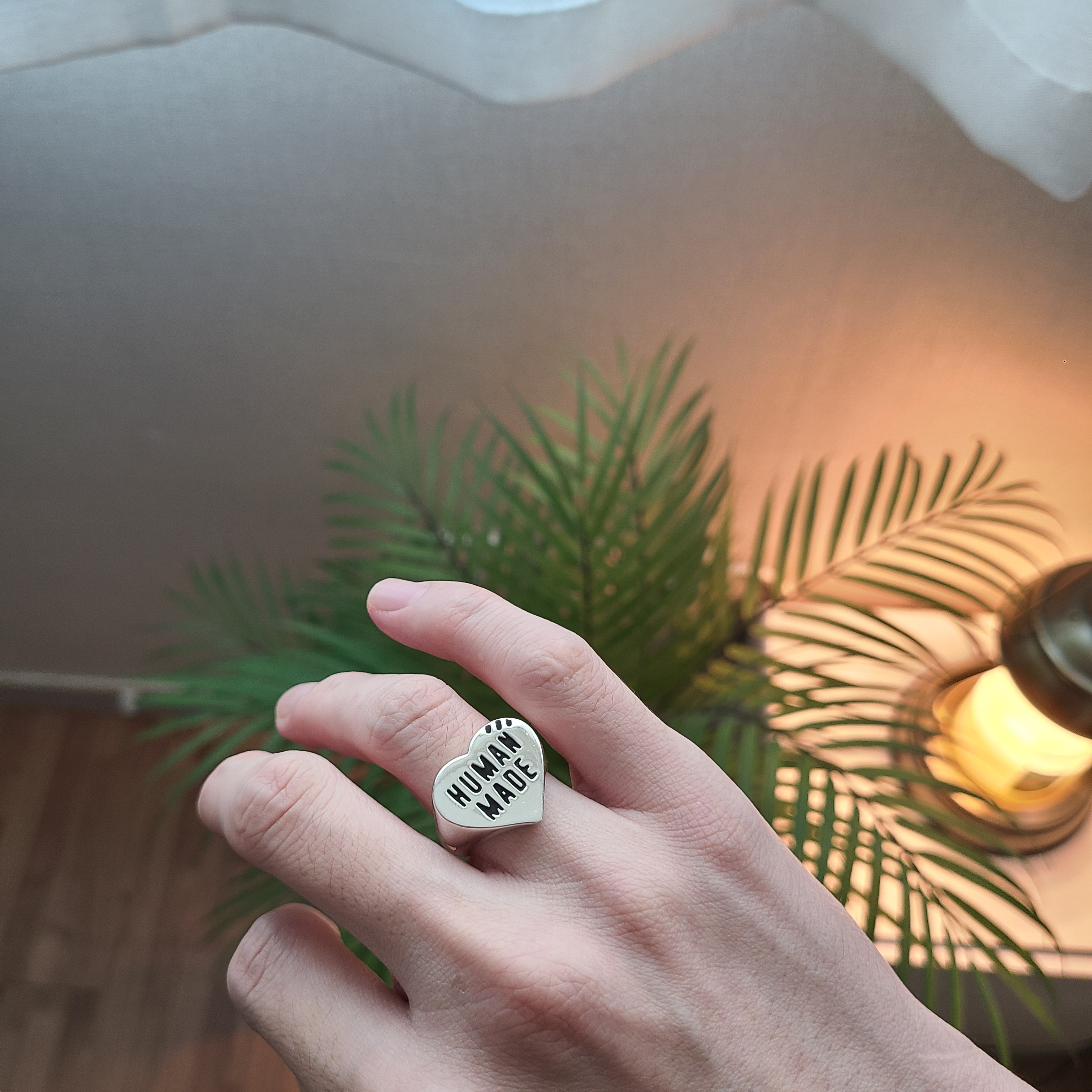 Human Made Heart Silver Ring Silver 착용 스타일 - 1