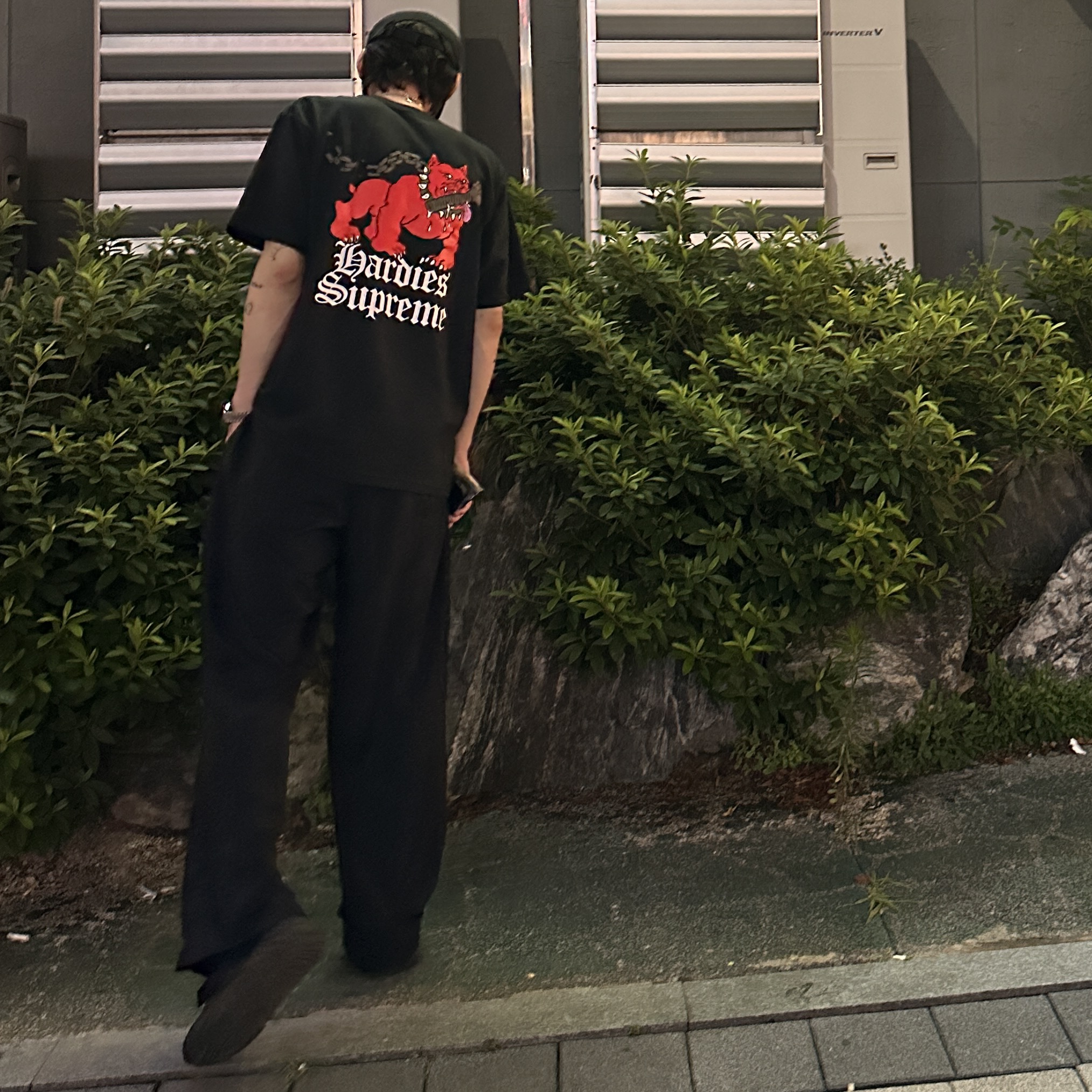 Supreme x Hardies Dog T-Shirt Black - 23SS, Crocs x Salehe Bembury Pollex Clog Sasquatch 착용 스타일 - 1
