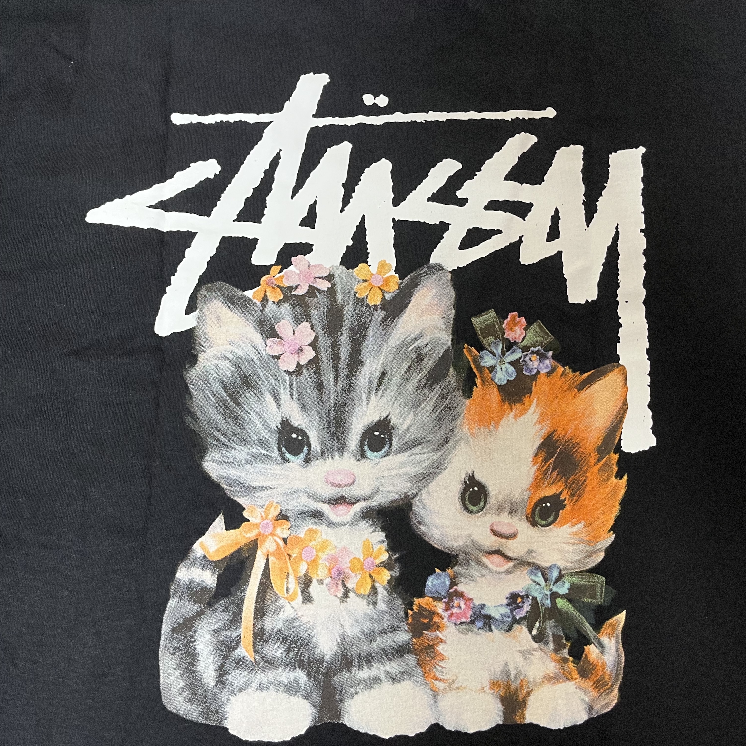 Stussy Kittens T-Shirt Black 착용 스타일 - 2