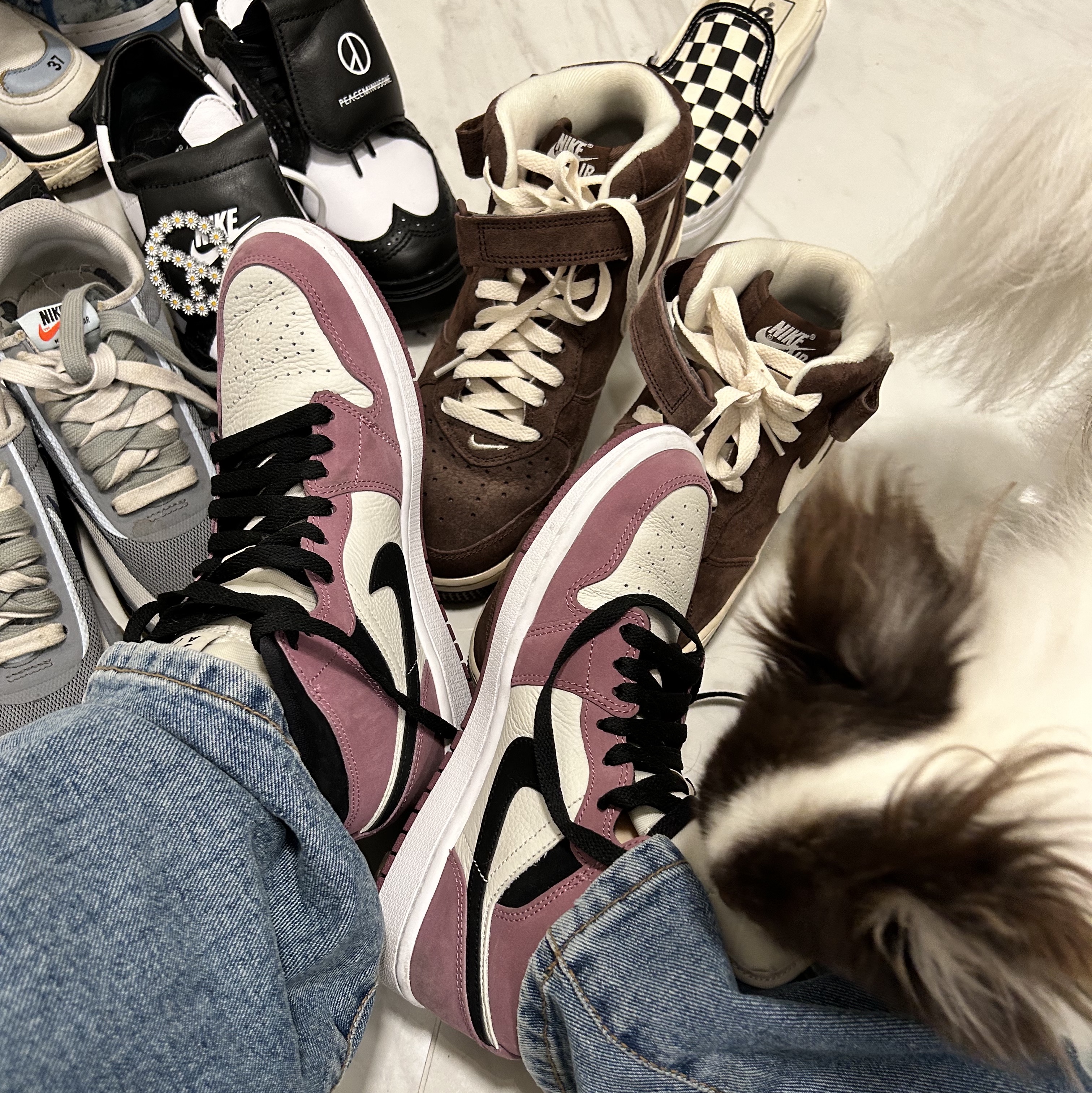 (W) Jordan 1 Mid SE Light Mulberry 착용 스타일