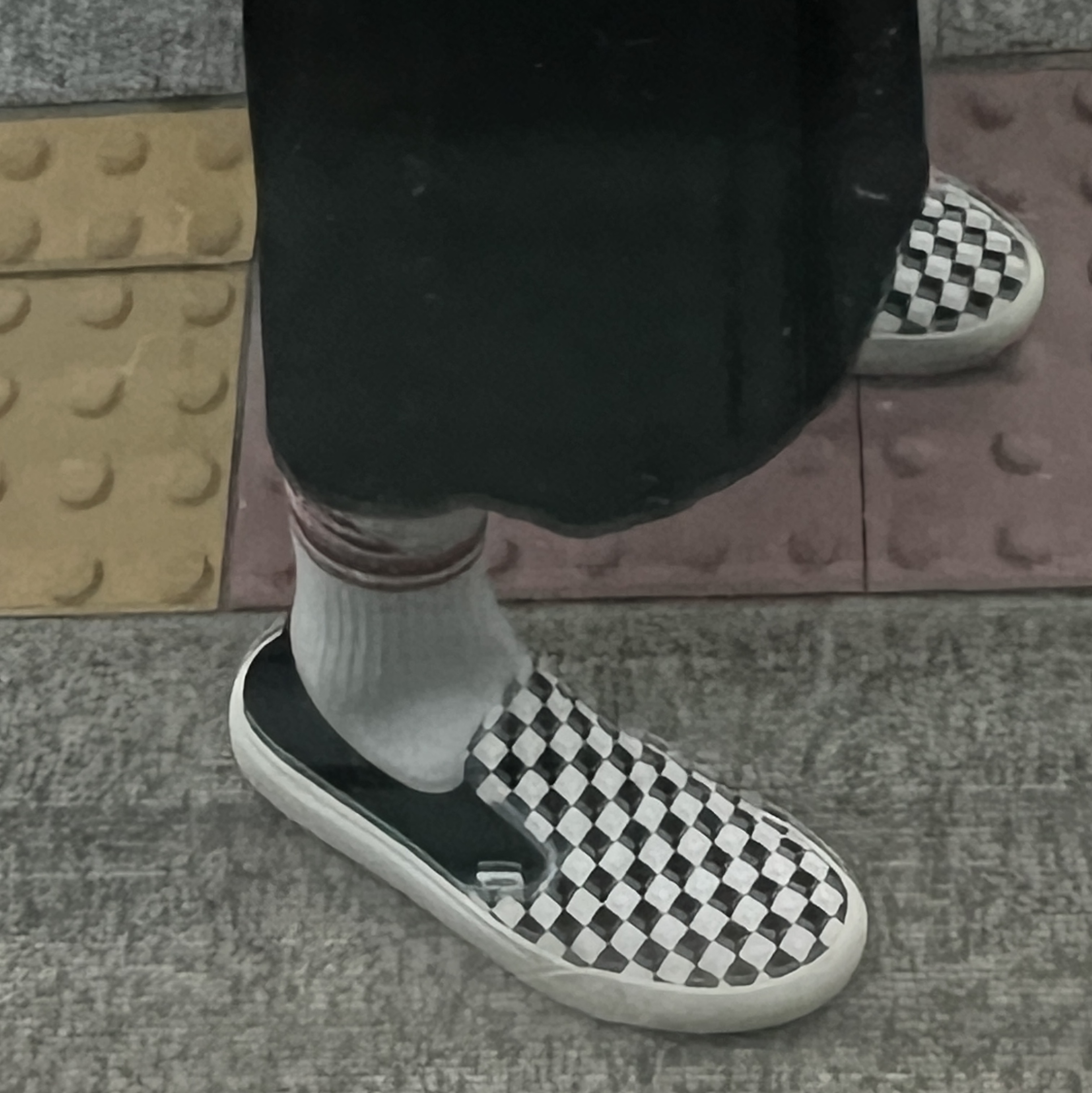 Vans Checkerboard Comfycush One Black 착용 스타일