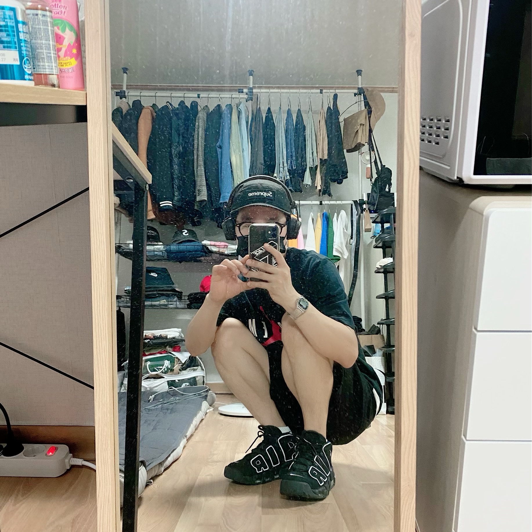 Nike Air More Uptempo Black White 2020 착용 스타일