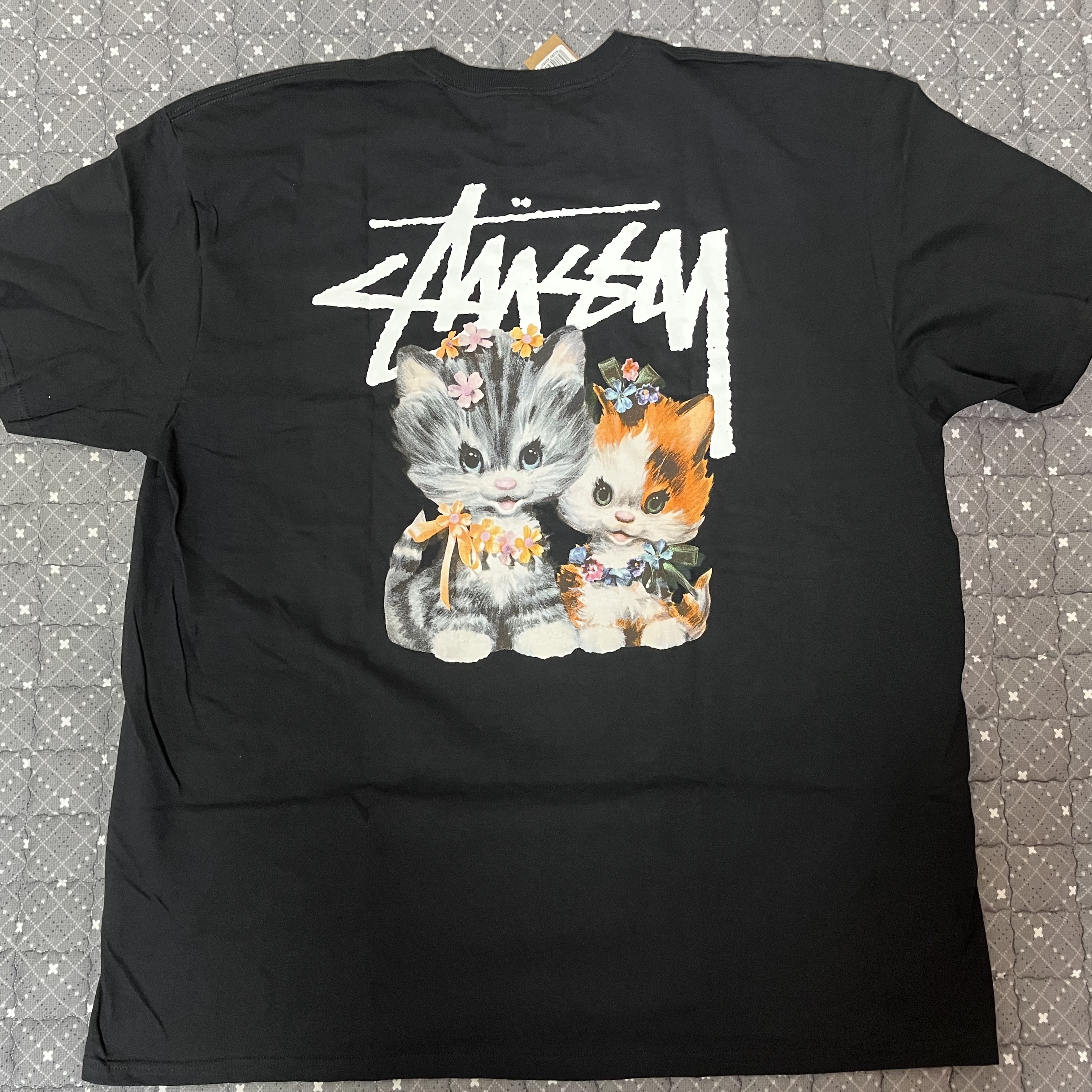 Stussy Kittens T-Shirt Black 착용 스타일 - 1