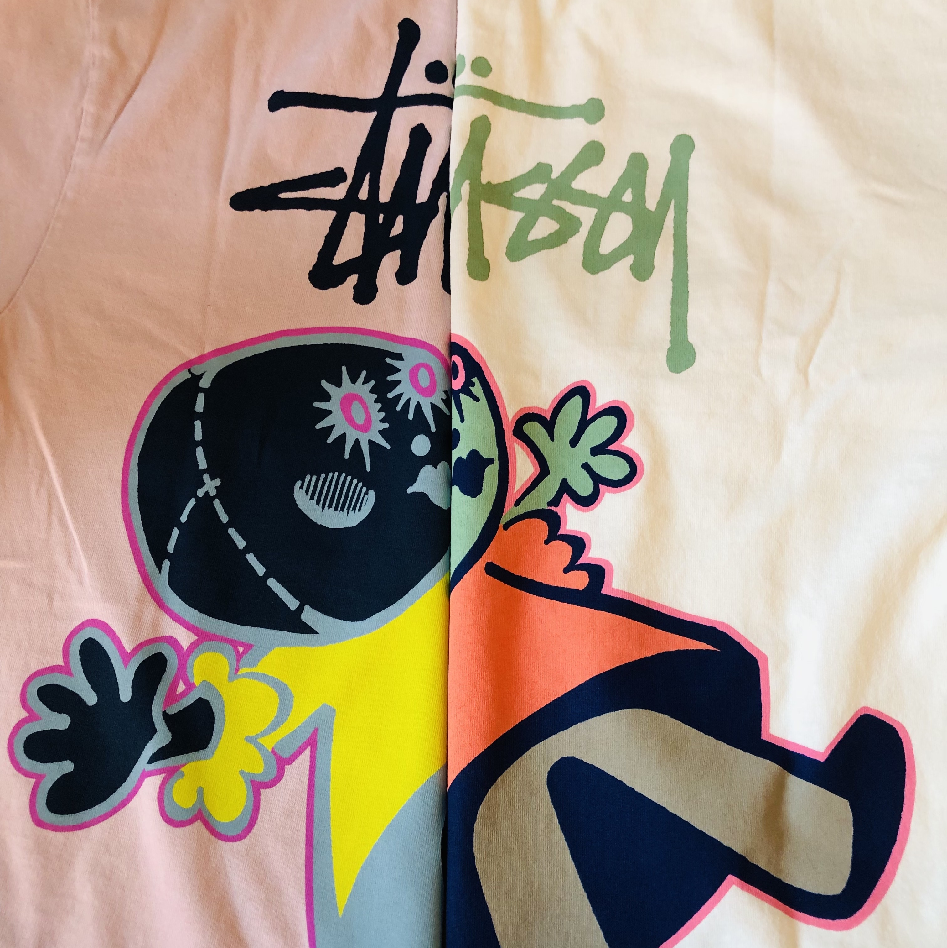 Stussy Dollie Pigment Dyed T-Shirt Blush, Stussy Dollie Pigment Dyed T-Shirt Natural 착용 스타일