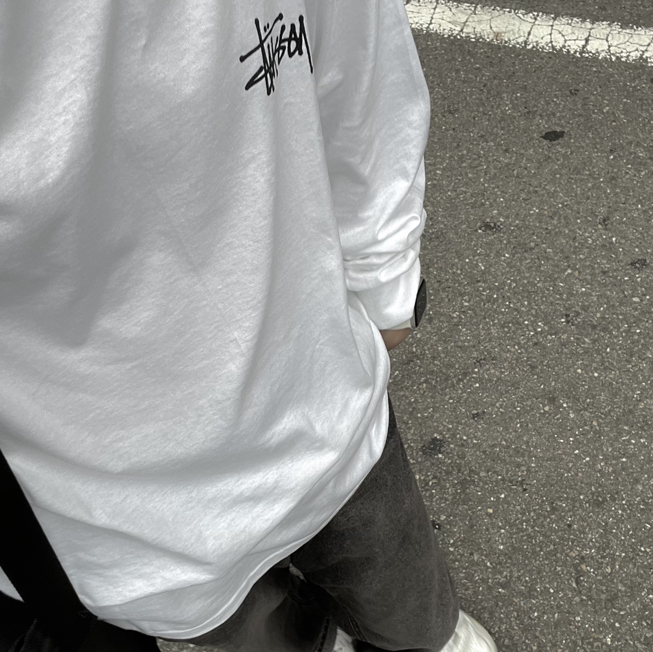 Stussy Basic Stussy LS T-Shirt White 2022 착용 스타일