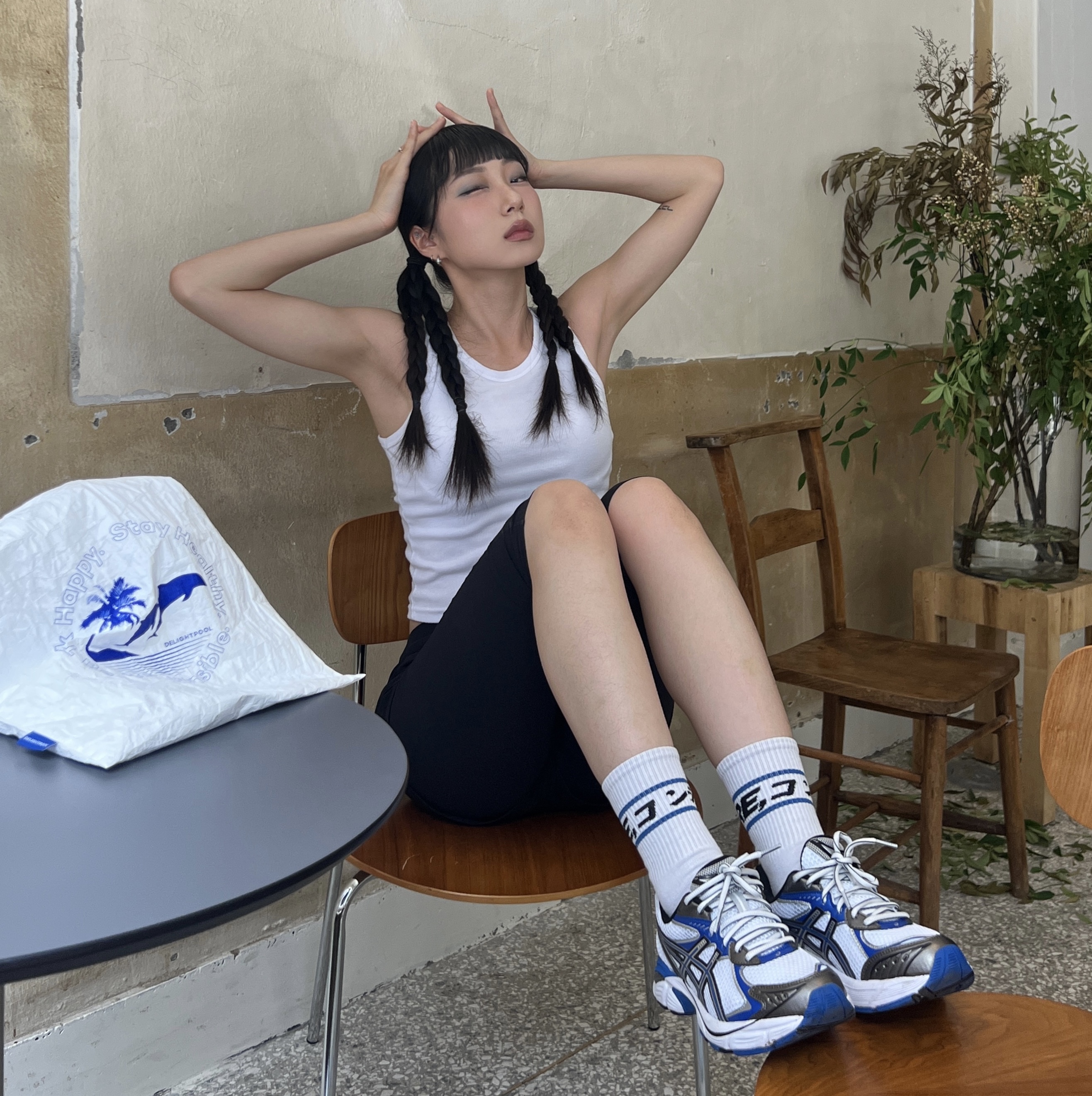 Asics GT-2160 White Illusion Blue 착용 스타일 - 4