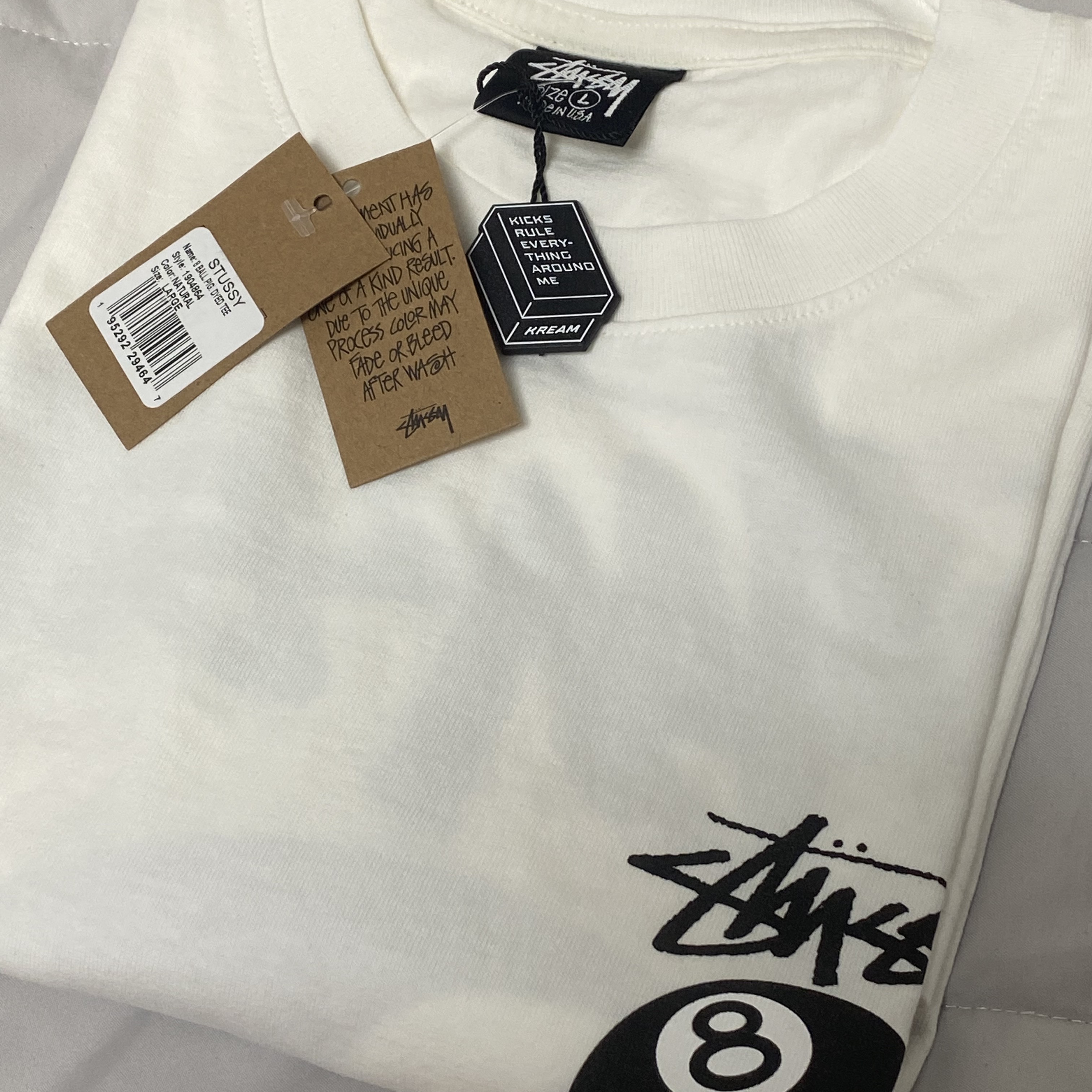 Stussy 8 Ball Pigment Dyed T-Shirt Natural - 22SS 착용 스타일 - 1